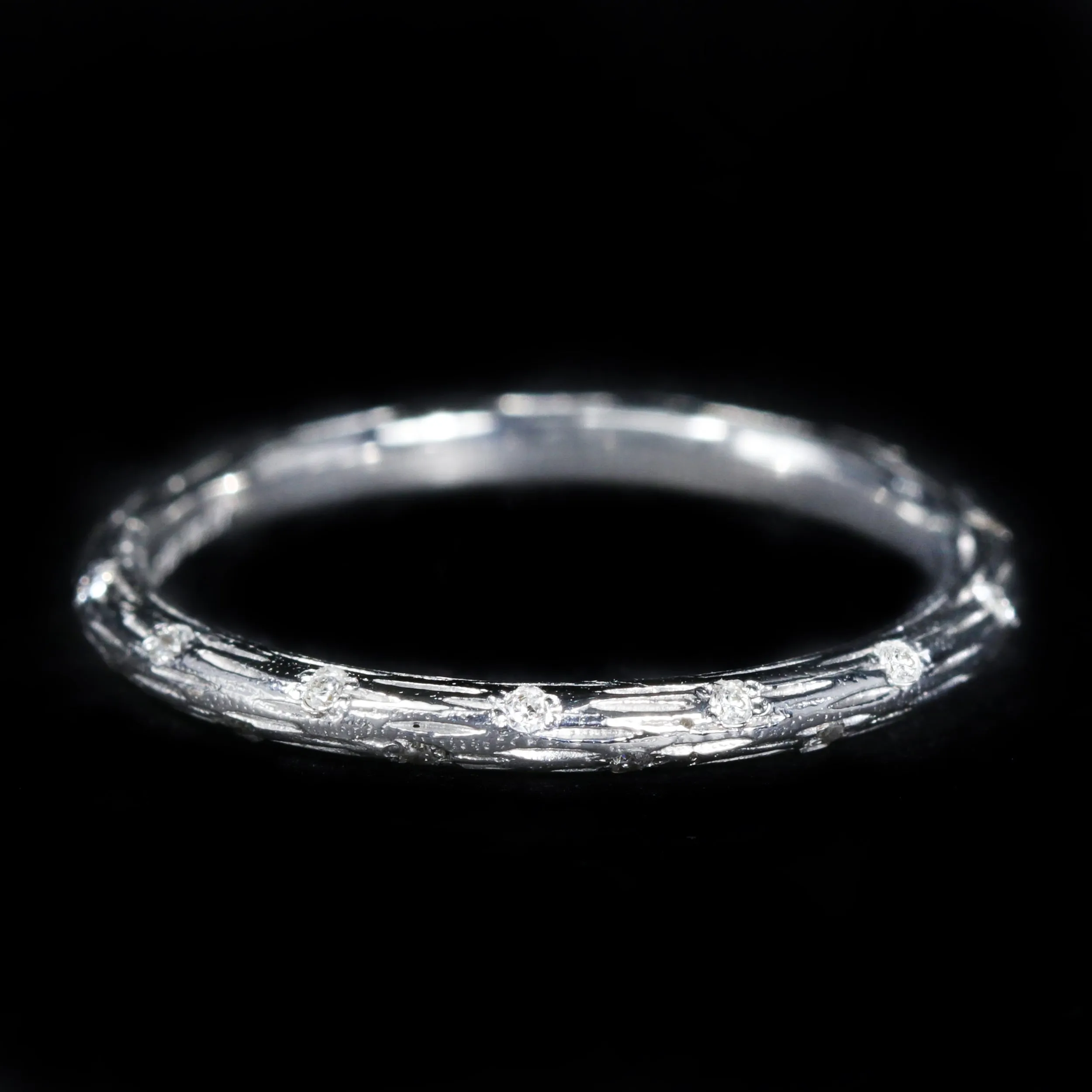 18K White Gold Diamond Scatter Band