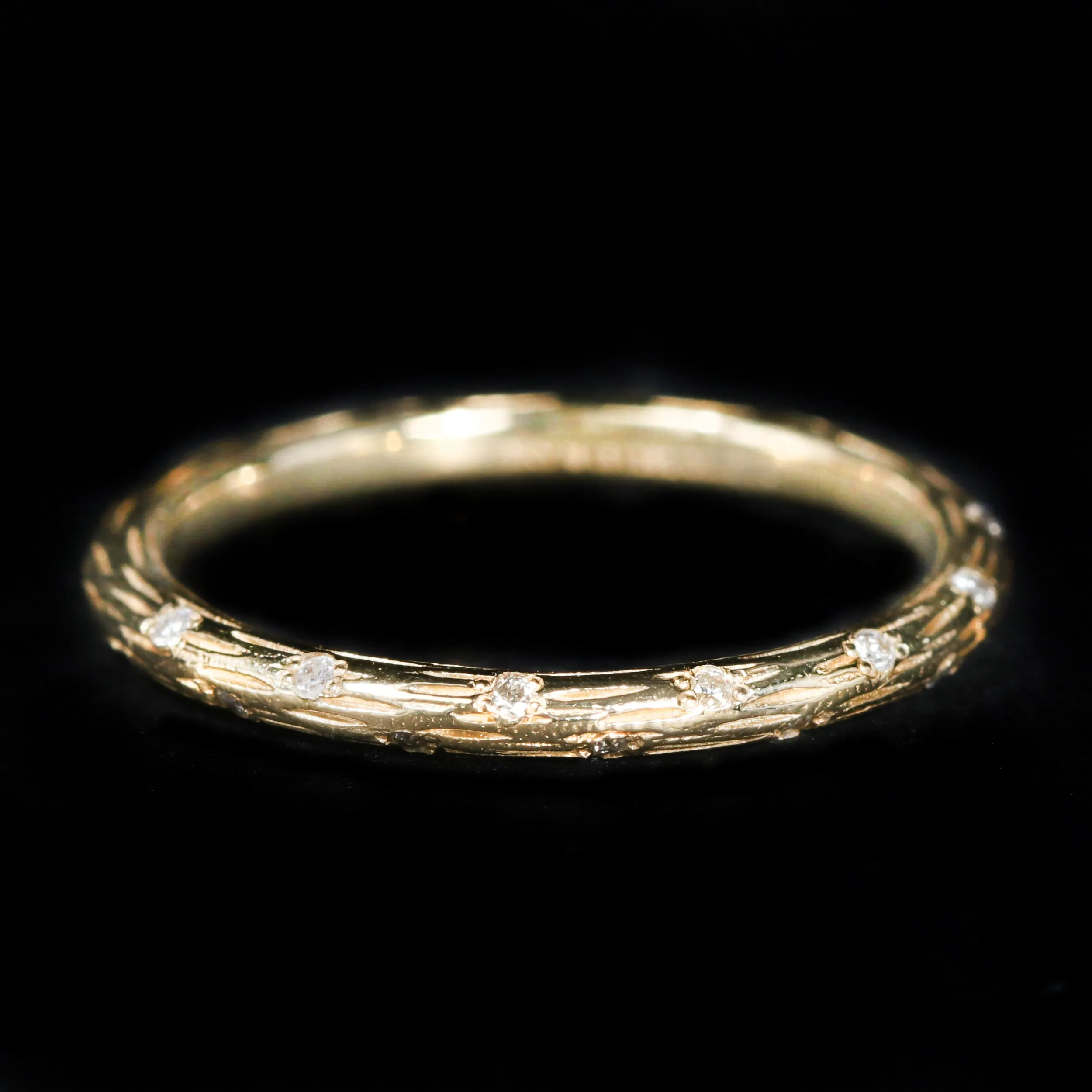18K Yellow Gold Diamond Scatter Band