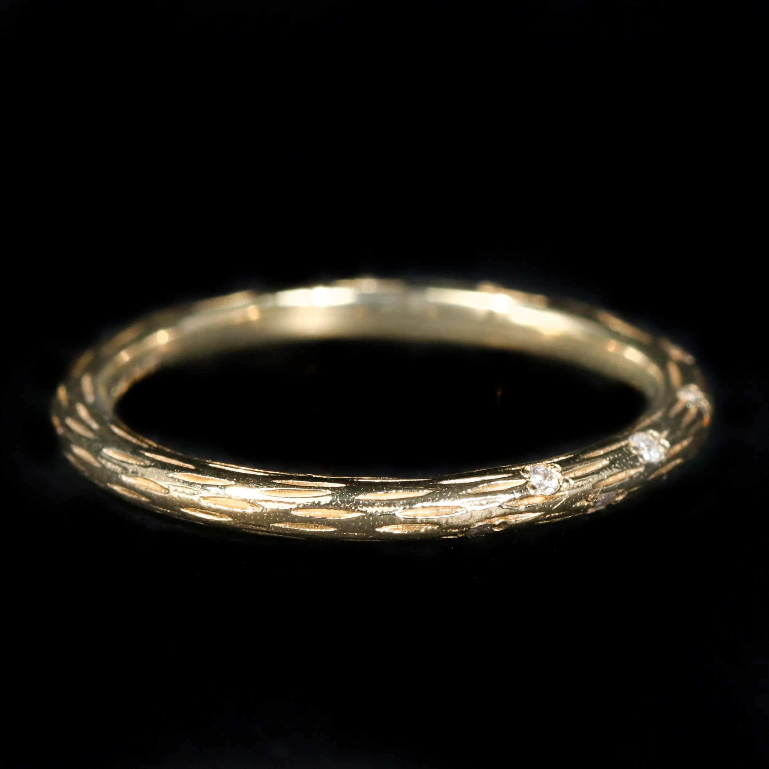 18K Yellow Gold Diamond Scatter Band