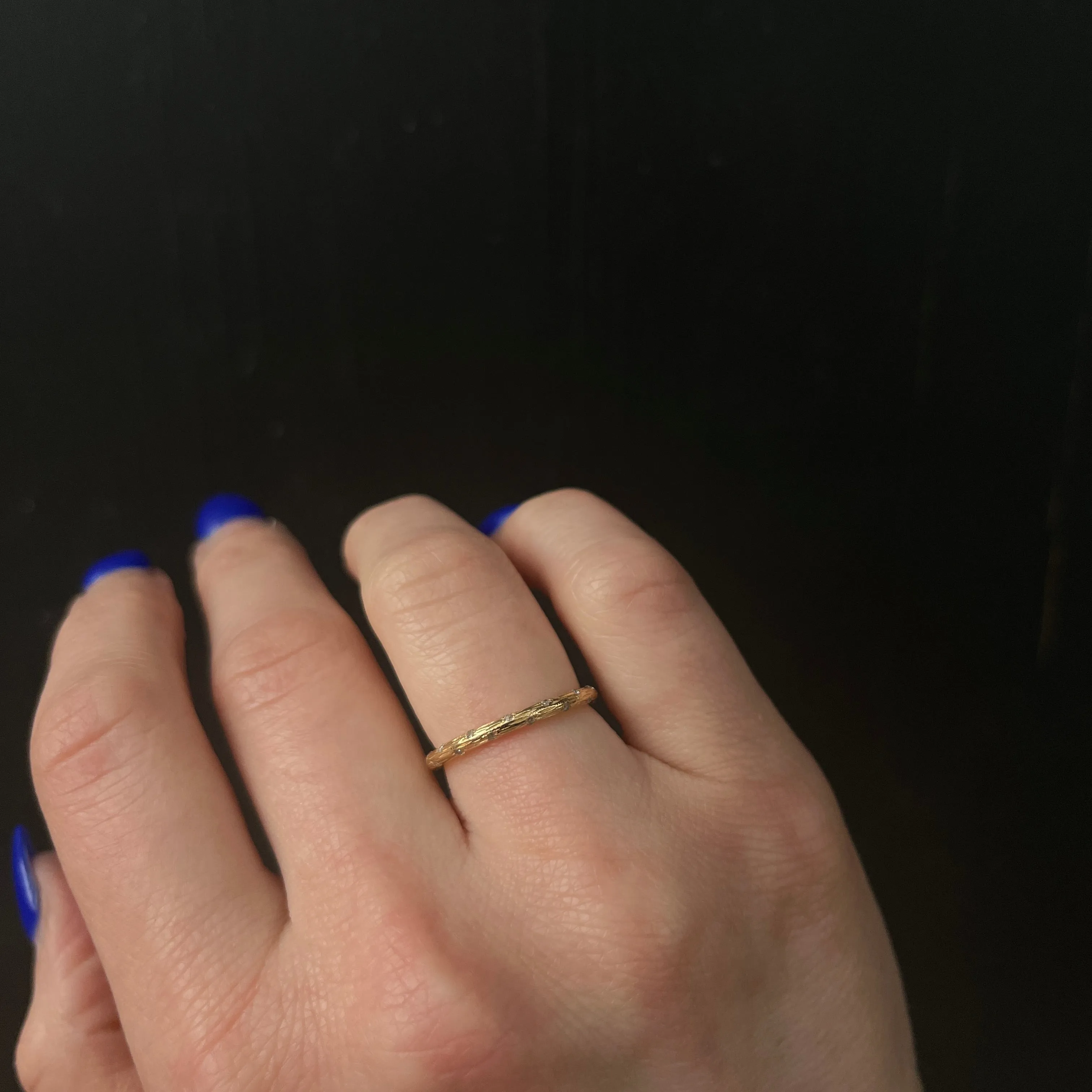 18K Yellow Gold Diamond Scatter Band