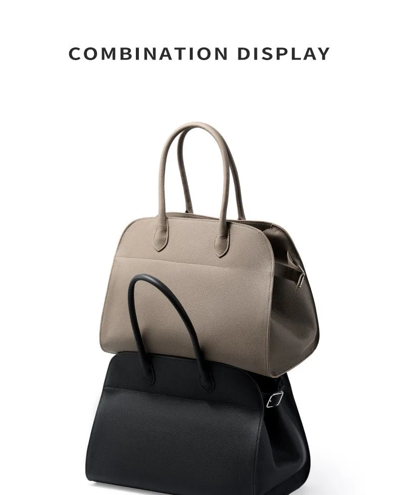 38CM TOGO Head Leather Large Capacity Leather Tote Bag 2991 black