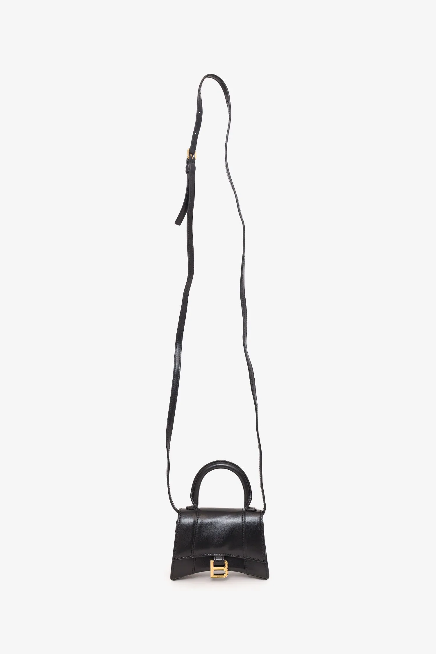 Balenciaga Black Leather Hourglass Belt Bag