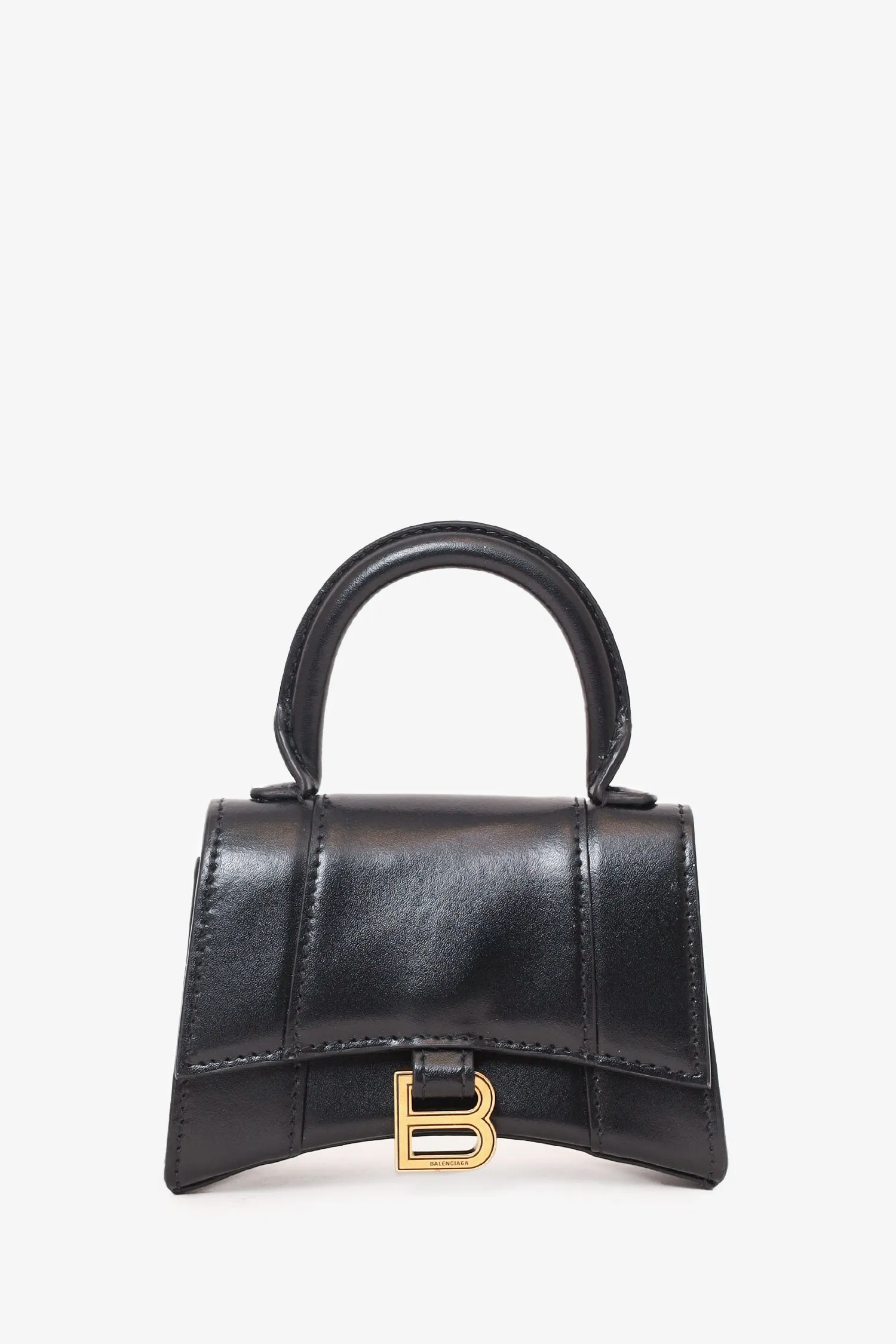 Balenciaga Black Leather Hourglass Belt Bag