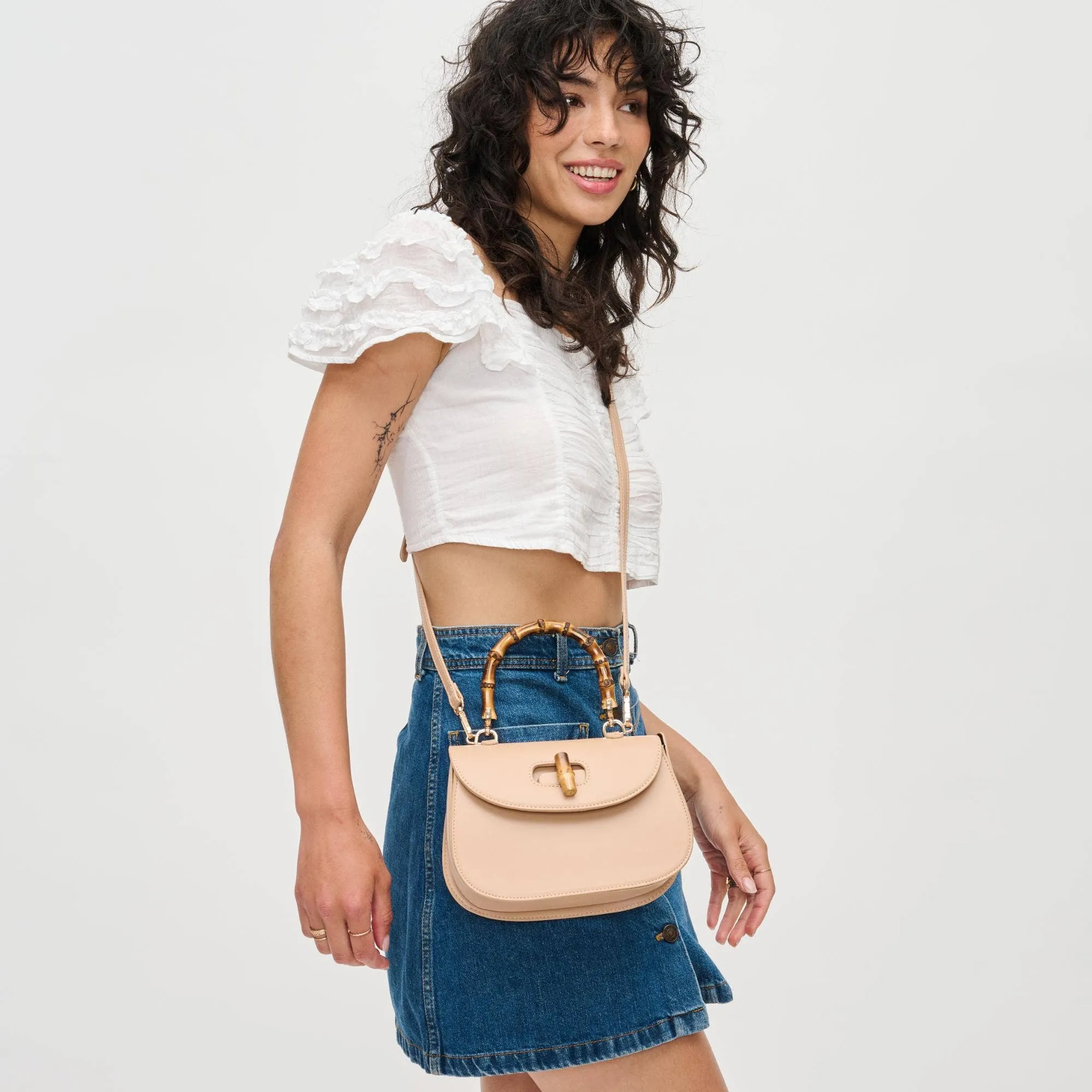Bamboo Top Handle Crossbody