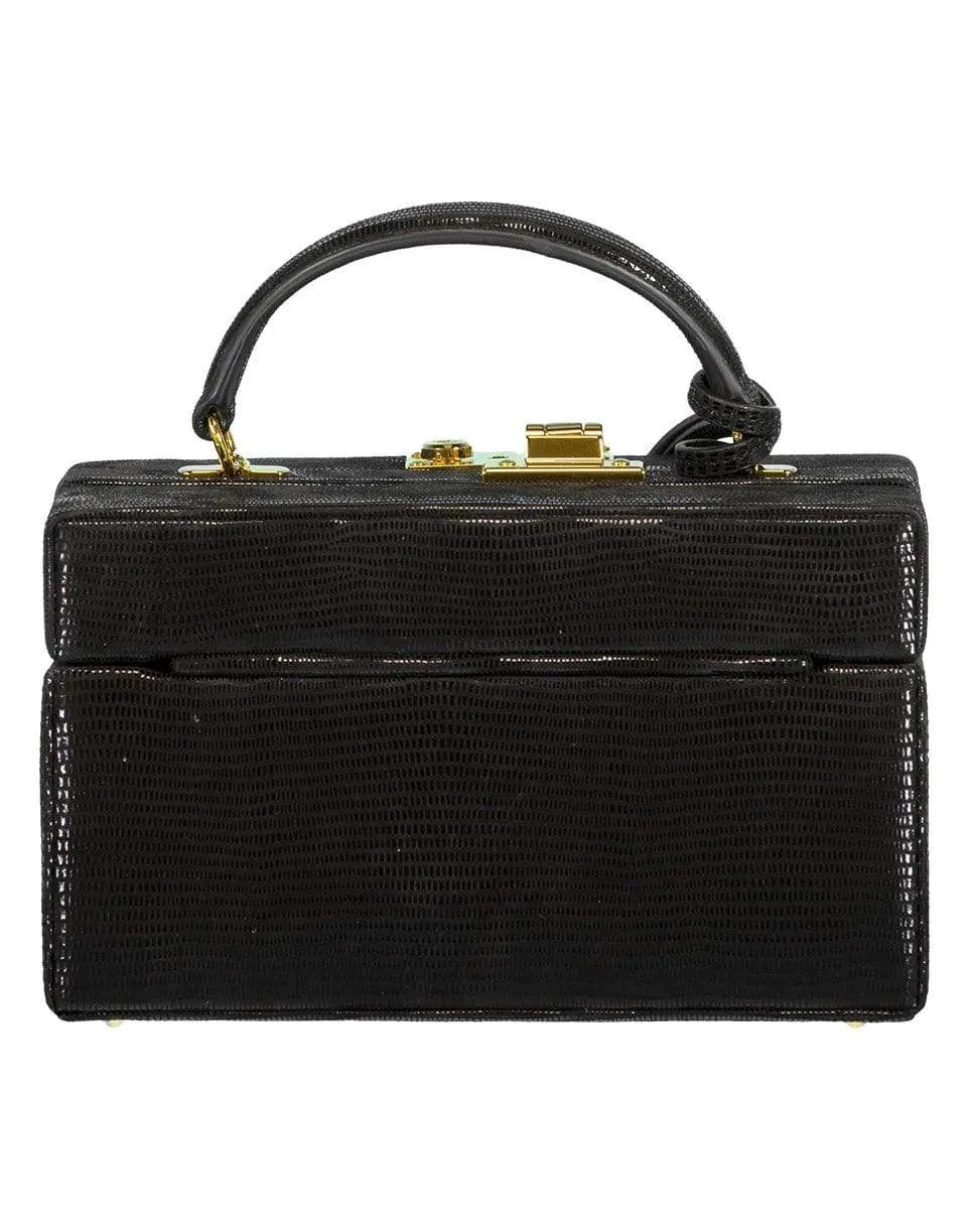 Black 1845 Leather Mini Trunk