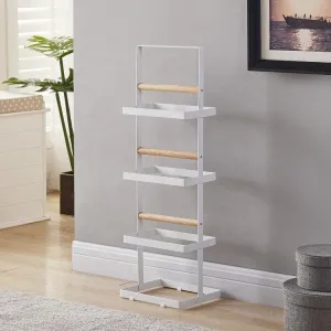 Black & White 5 Tier Tall Shoe Rack | Multipurpose Storage Organizer Stand For Home