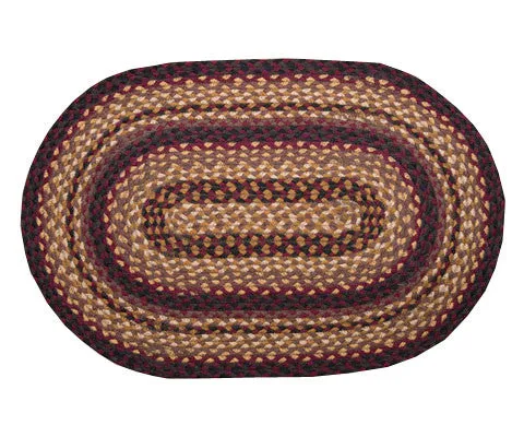 Black Cherry/Chocolate/Cream Braided Rug In Different Shapes And Sizes