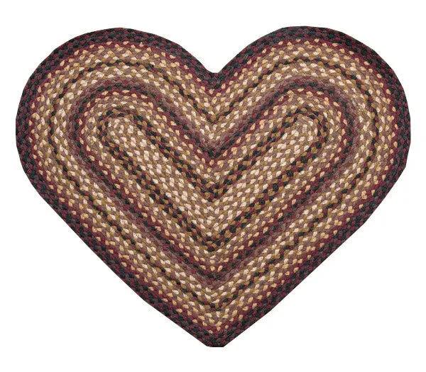 Black Cherry/Chocolate/Cream Braided Rug In Different Shapes And Sizes