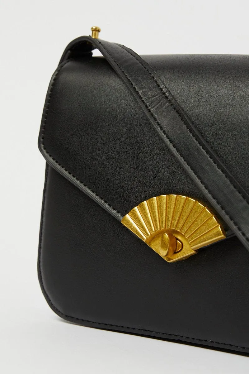 Black Flap Shoulder Bag
