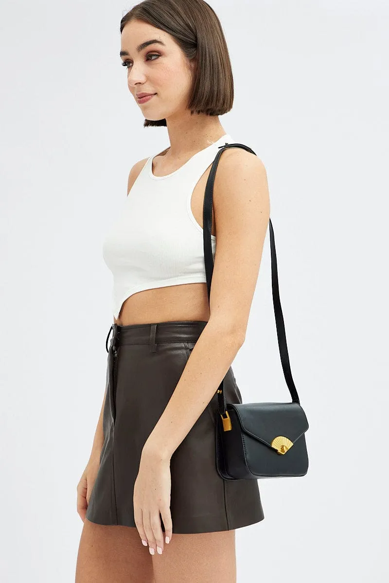 Black Flap Shoulder Bag