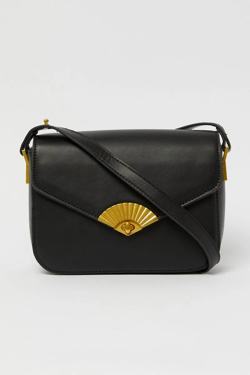 Black Flap Shoulder Bag