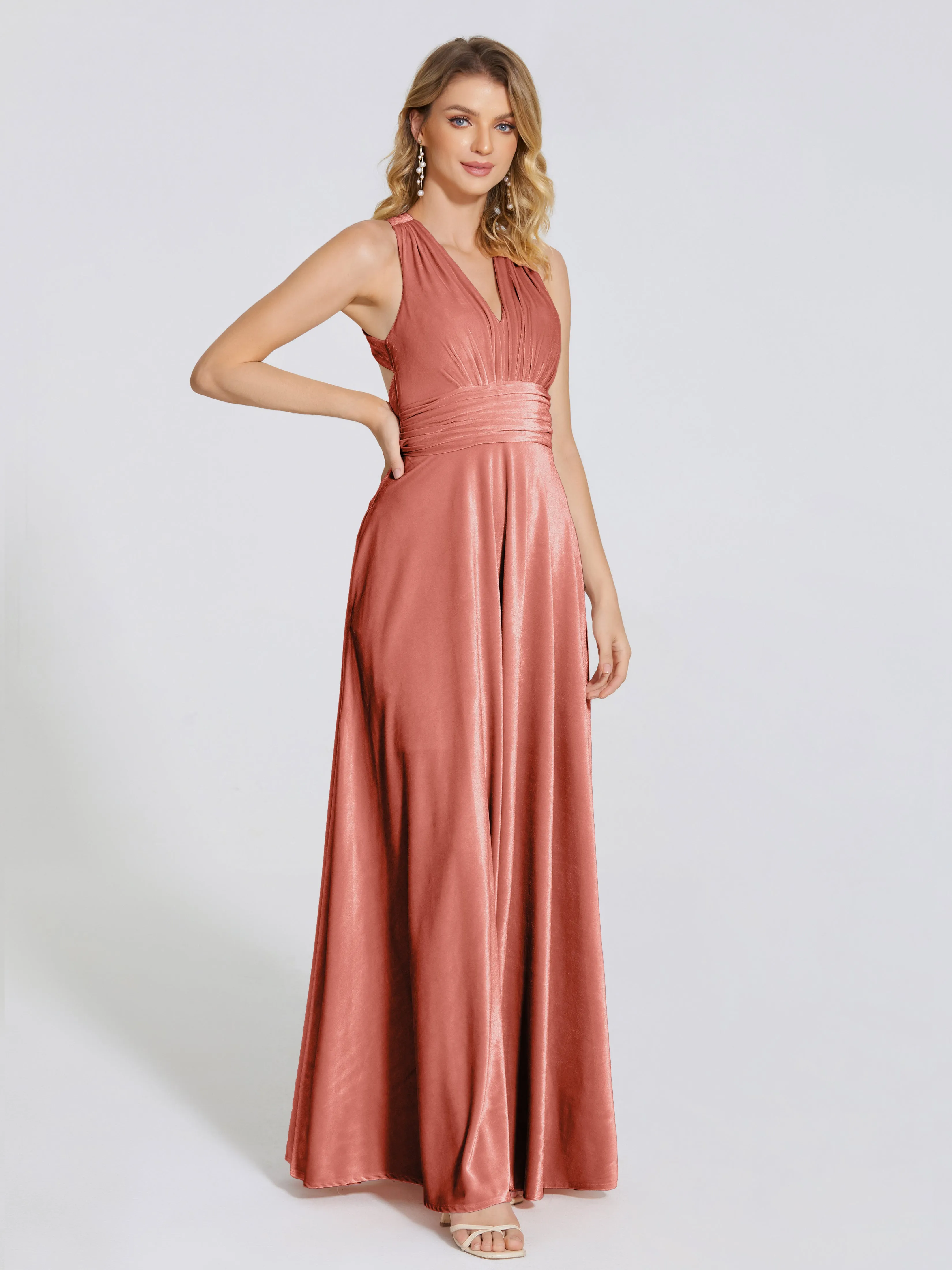 Brooklynn Gorgeous V-neck Velvet Bridesmaid Dresses