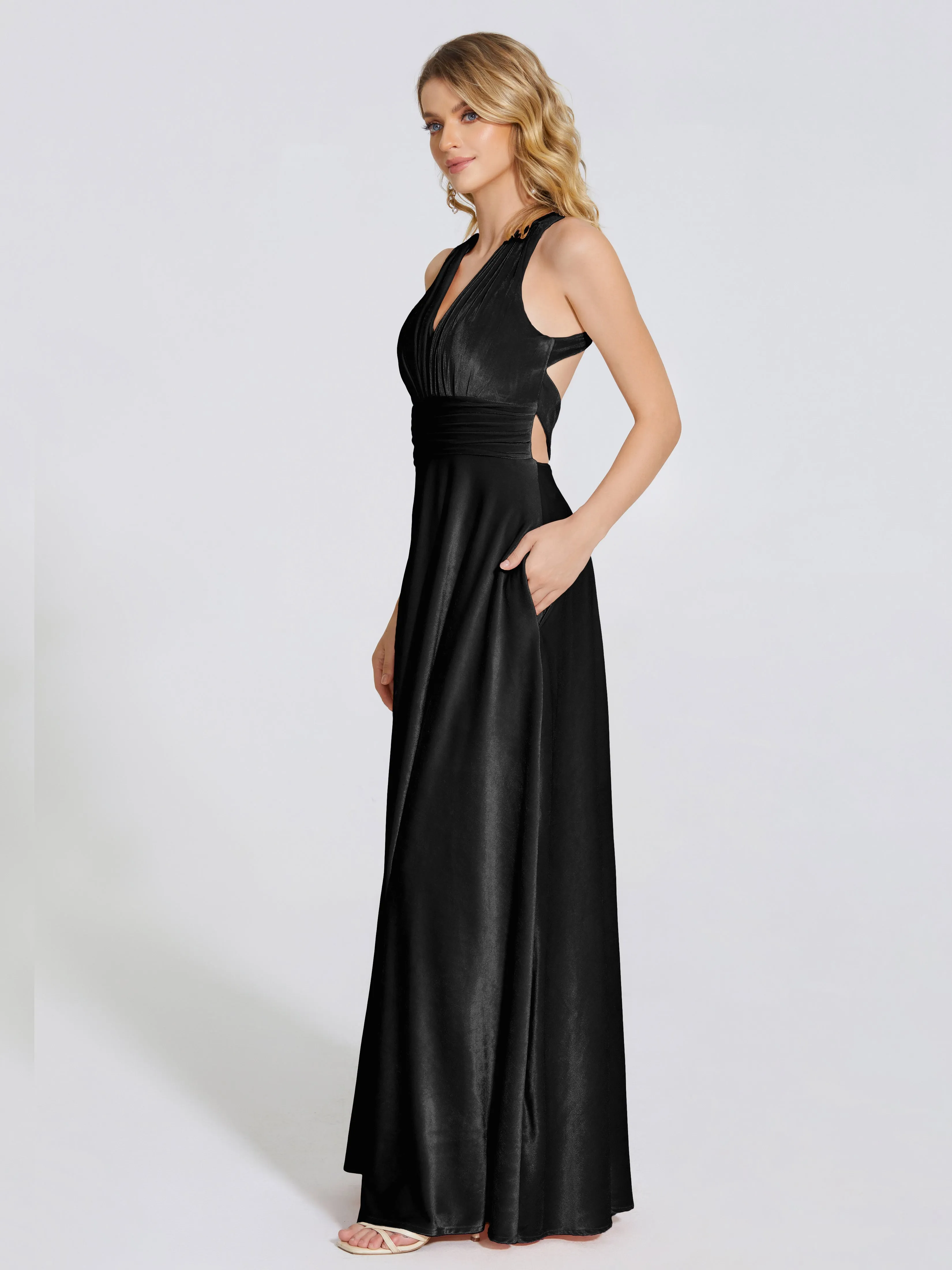 Brooklynn Gorgeous V-neck Velvet Bridesmaid Dresses