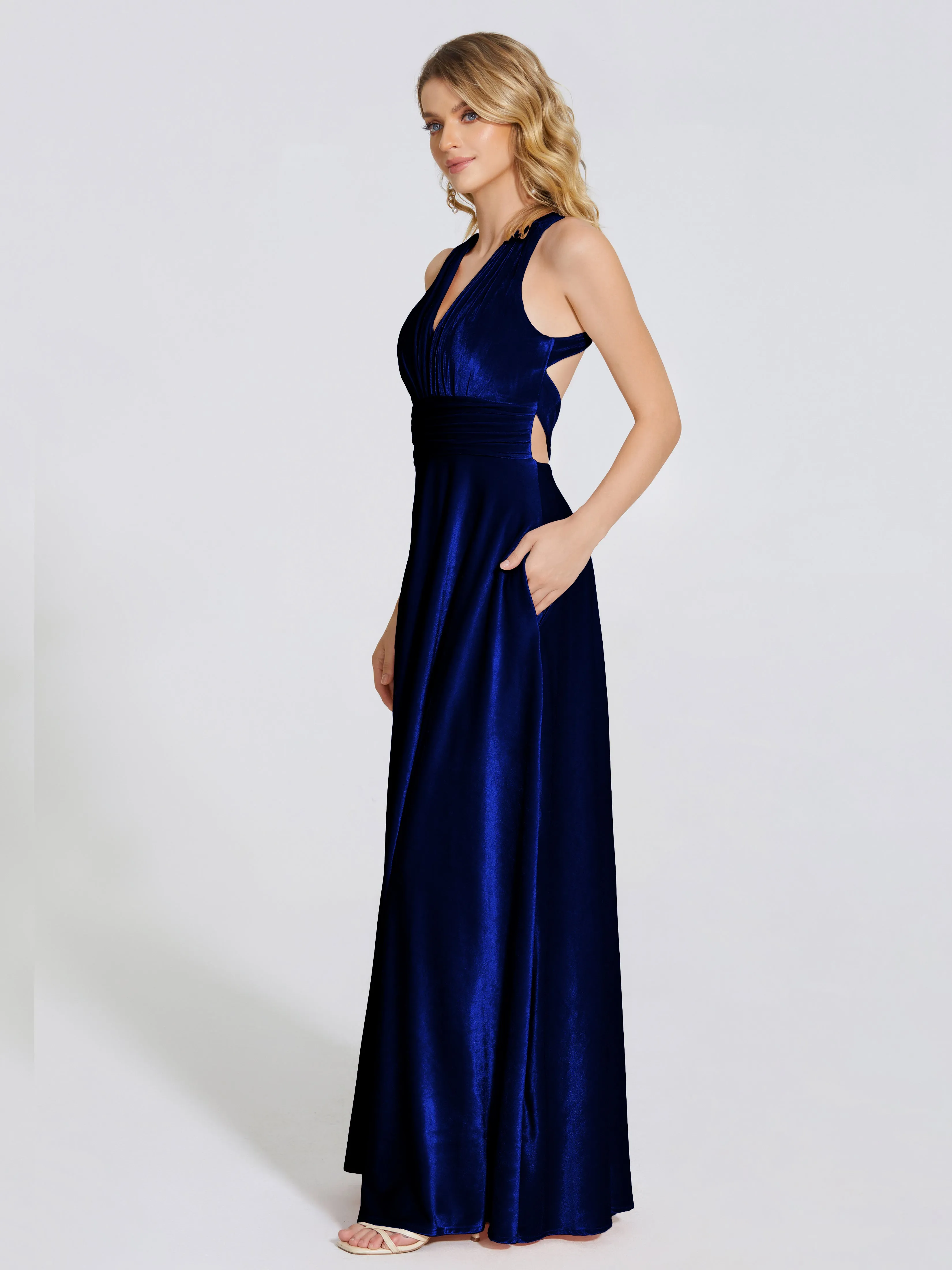 Brooklynn Gorgeous V-neck Velvet Bridesmaid Dresses