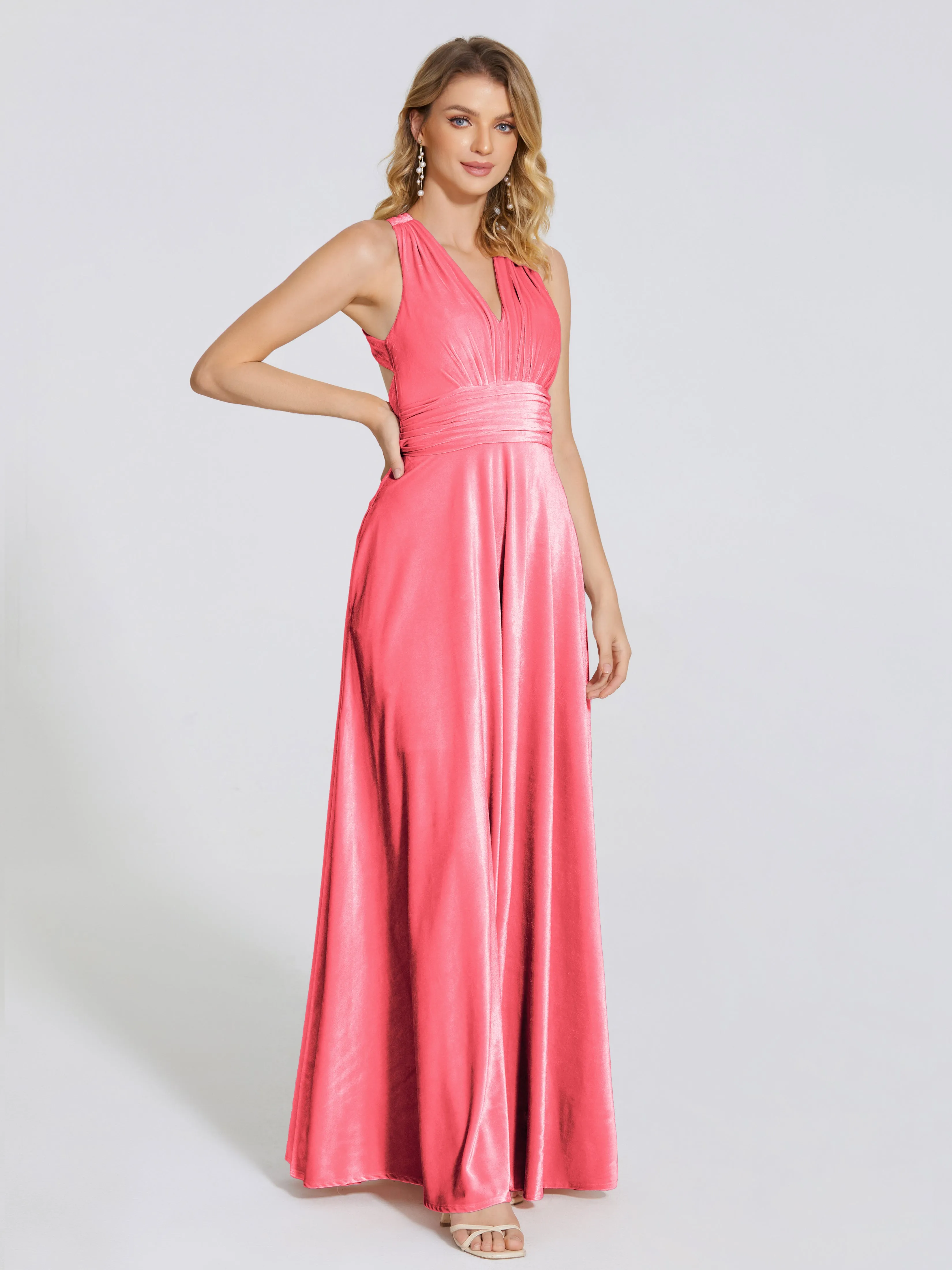 Brooklynn Gorgeous V-neck Velvet Bridesmaid Dresses