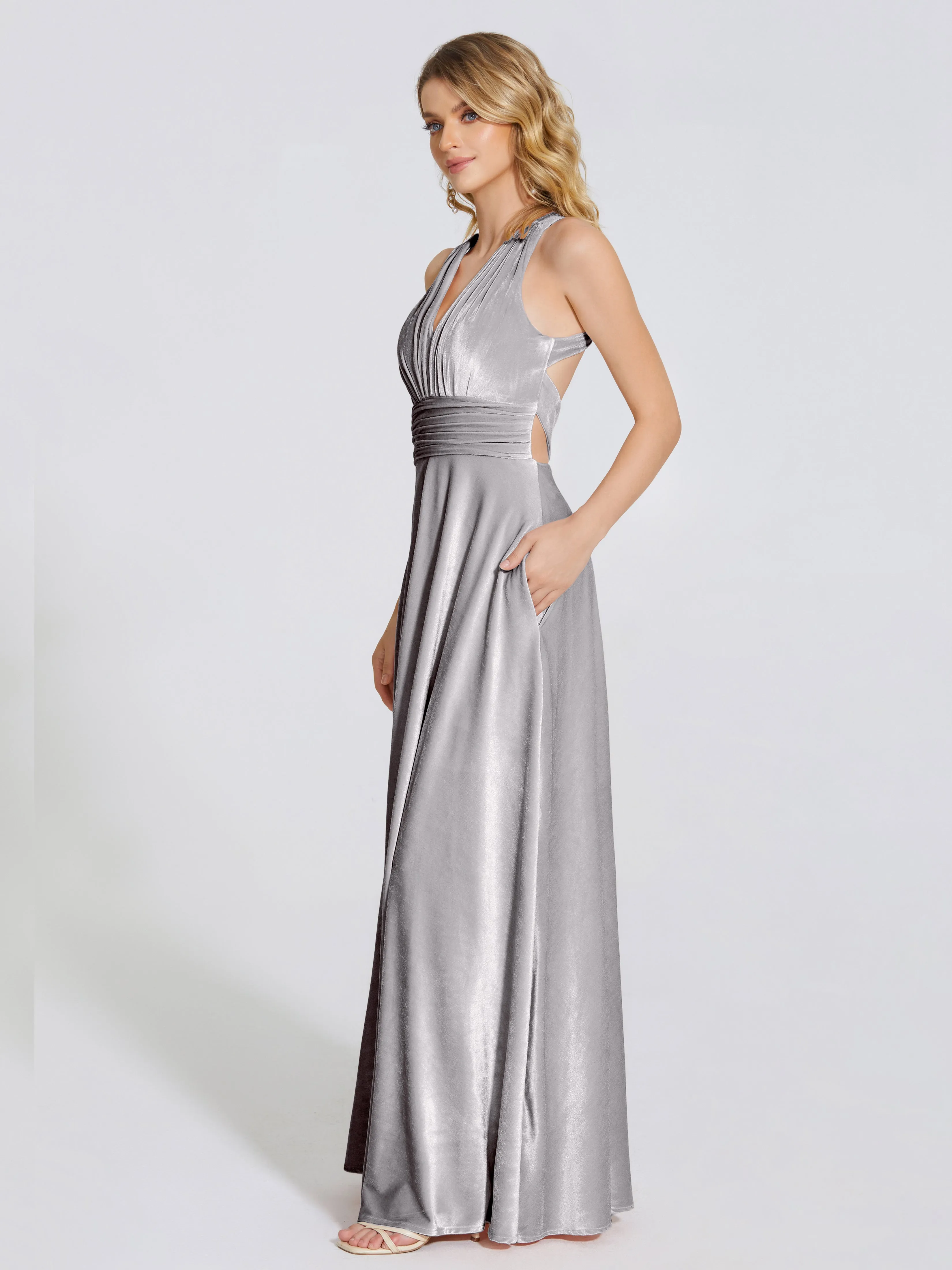 Brooklynn Gorgeous V-neck Velvet Bridesmaid Dresses