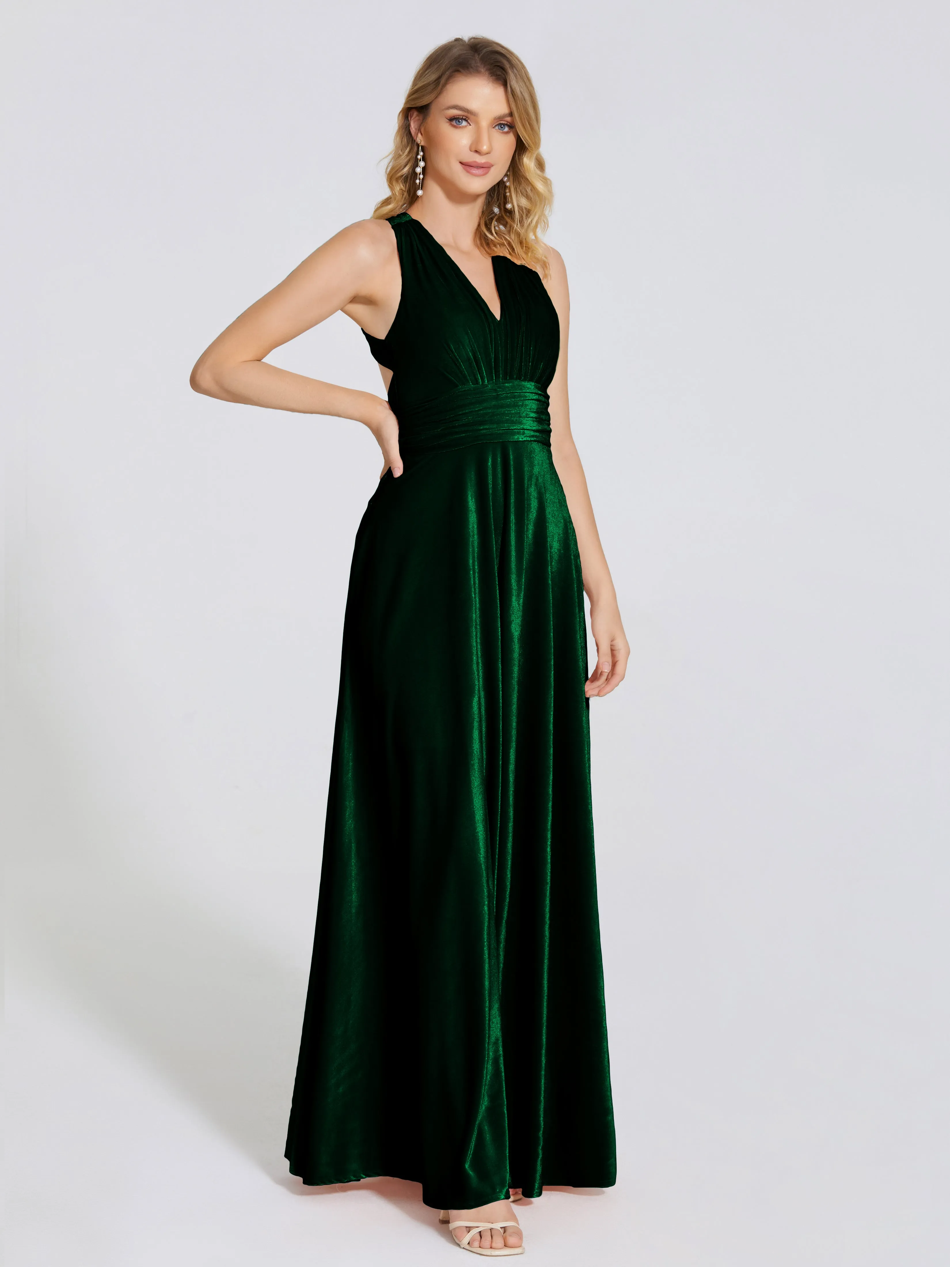 Brooklynn Gorgeous V-neck Velvet Bridesmaid Dresses