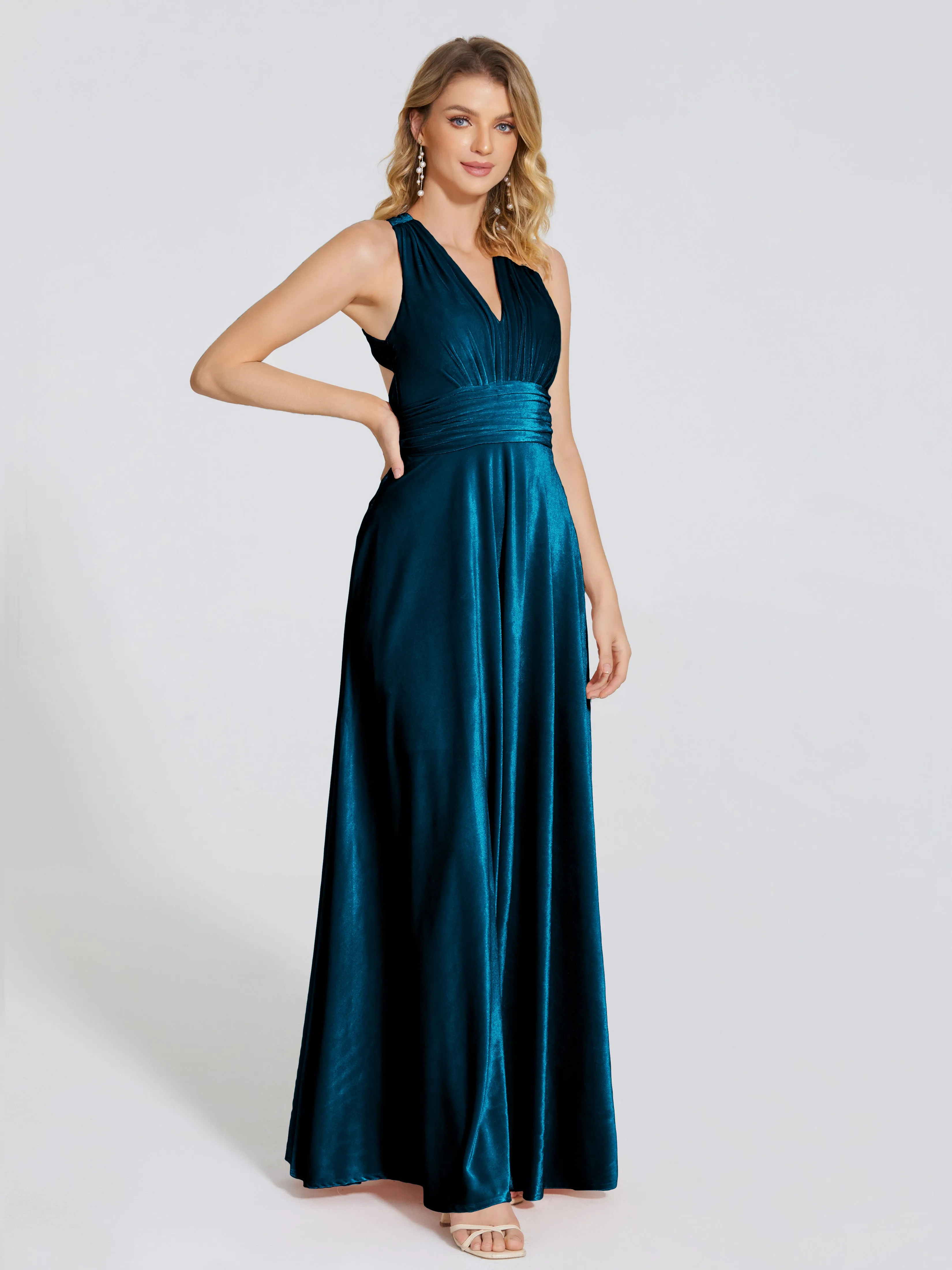 Brooklynn Gorgeous V-neck Velvet Bridesmaid Dresses