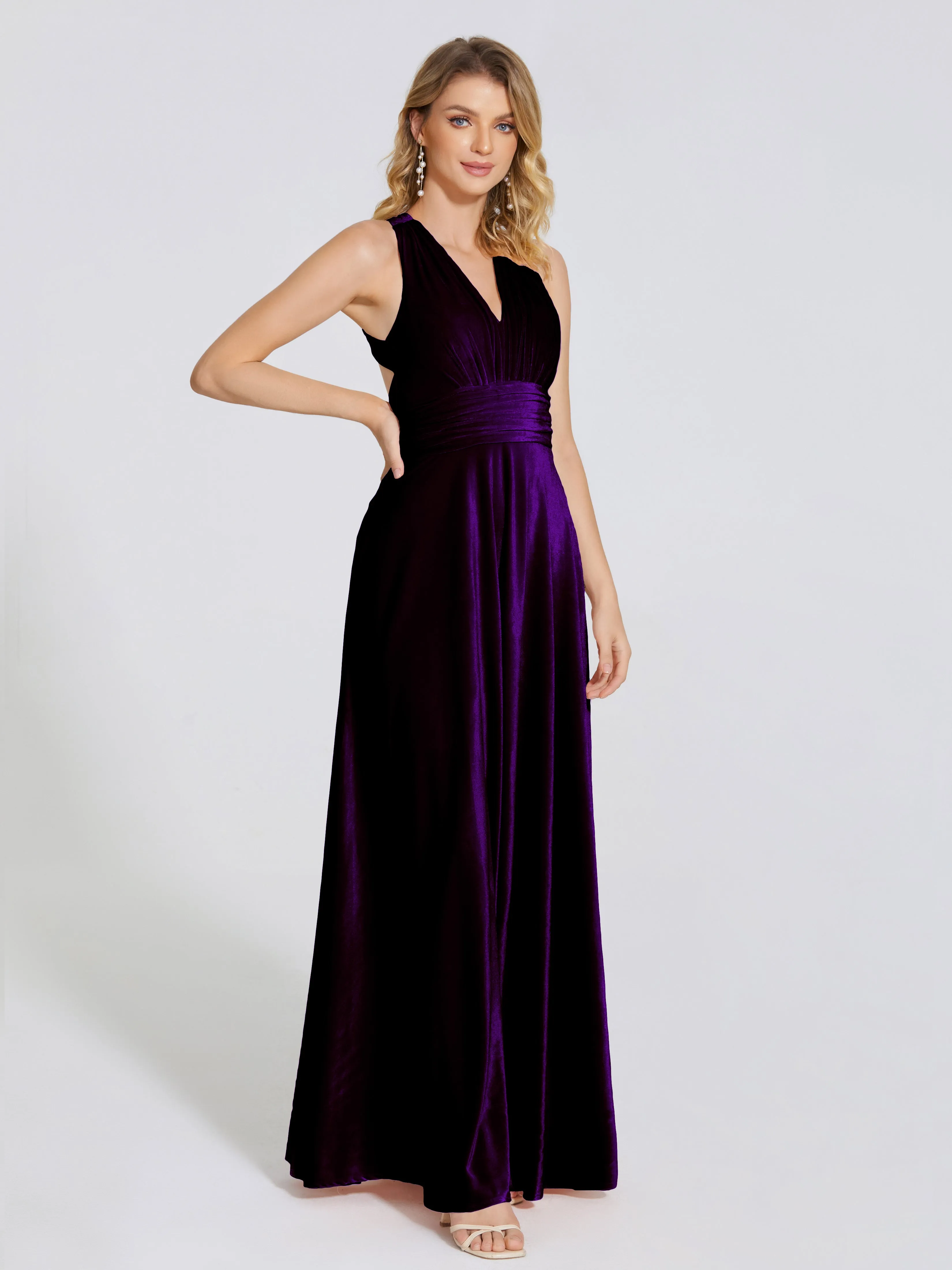 Brooklynn Gorgeous V-neck Velvet Bridesmaid Dresses