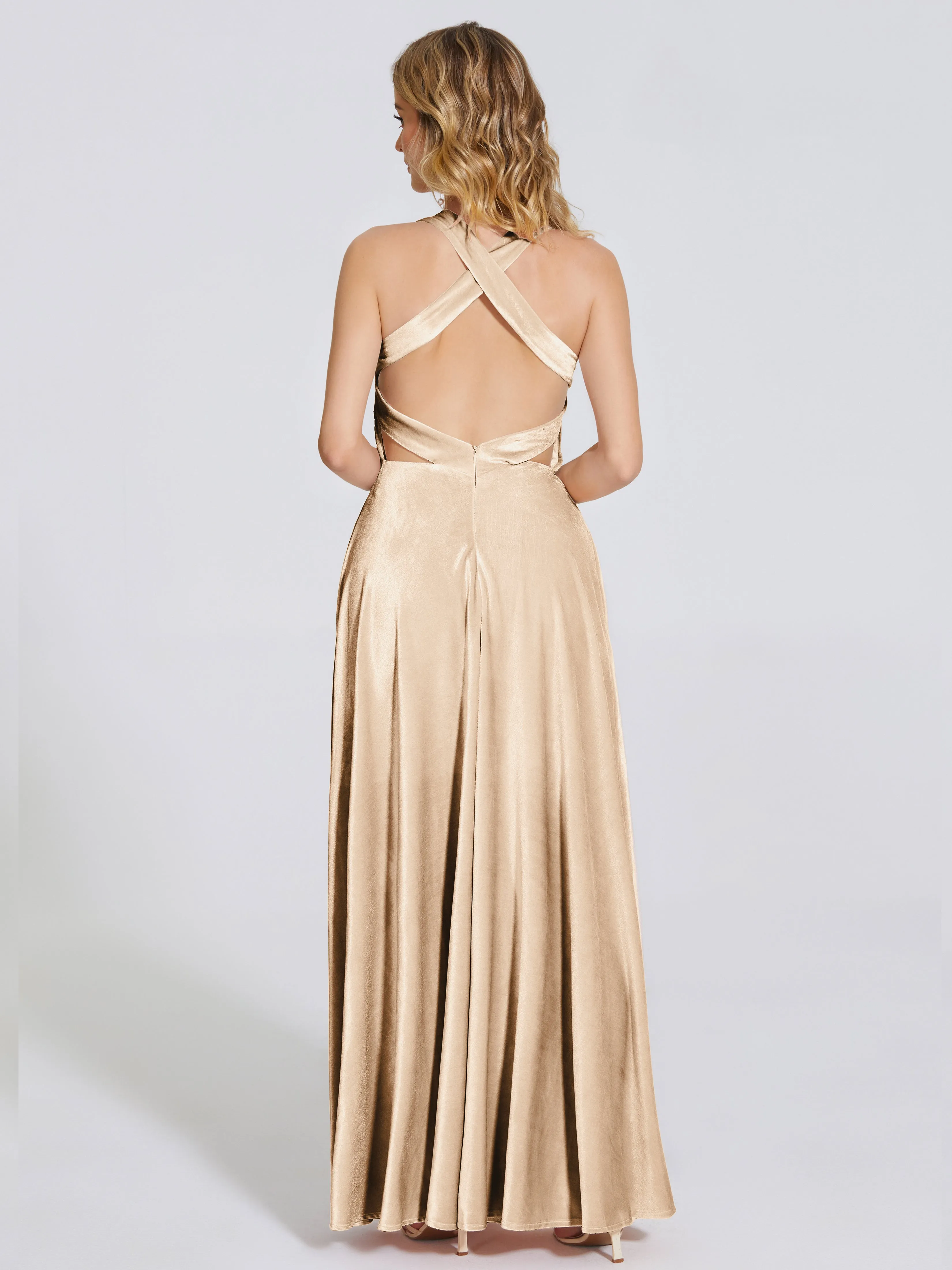 Brooklynn Gorgeous V-neck Velvet Bridesmaid Dresses