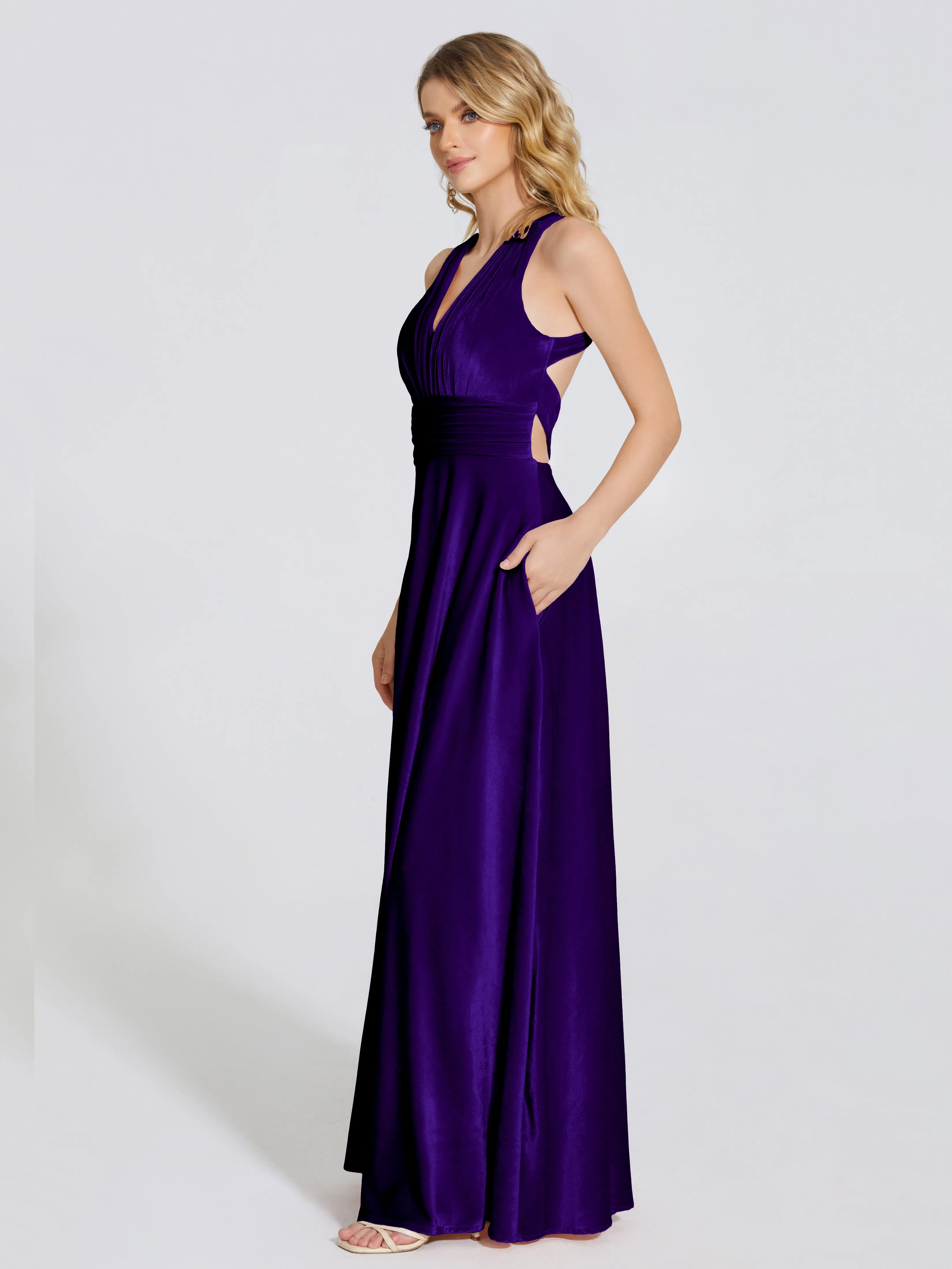 Brooklynn Gorgeous V-neck Velvet Bridesmaid Dresses