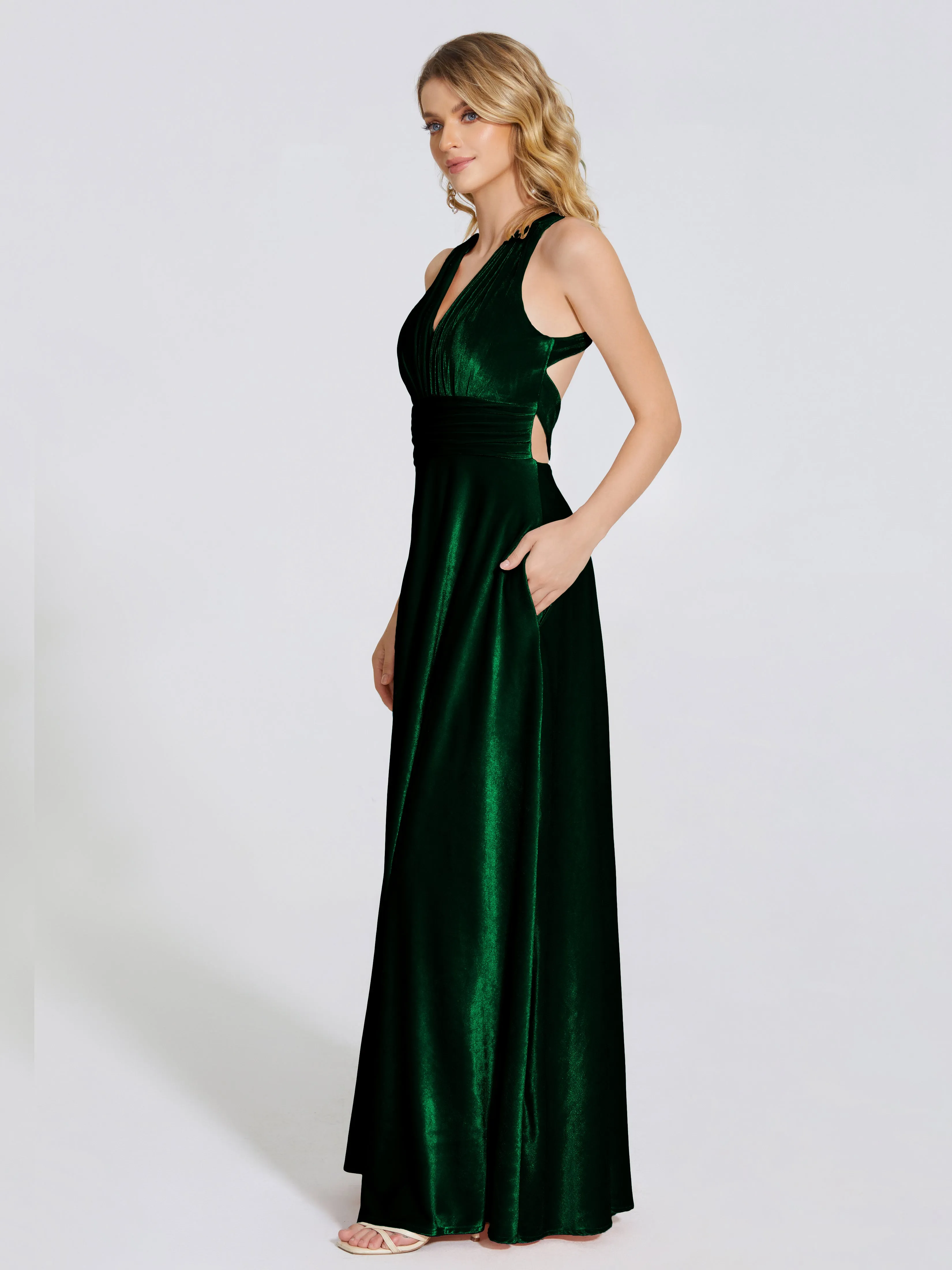 Brooklynn Gorgeous V-neck Velvet Bridesmaid Dresses