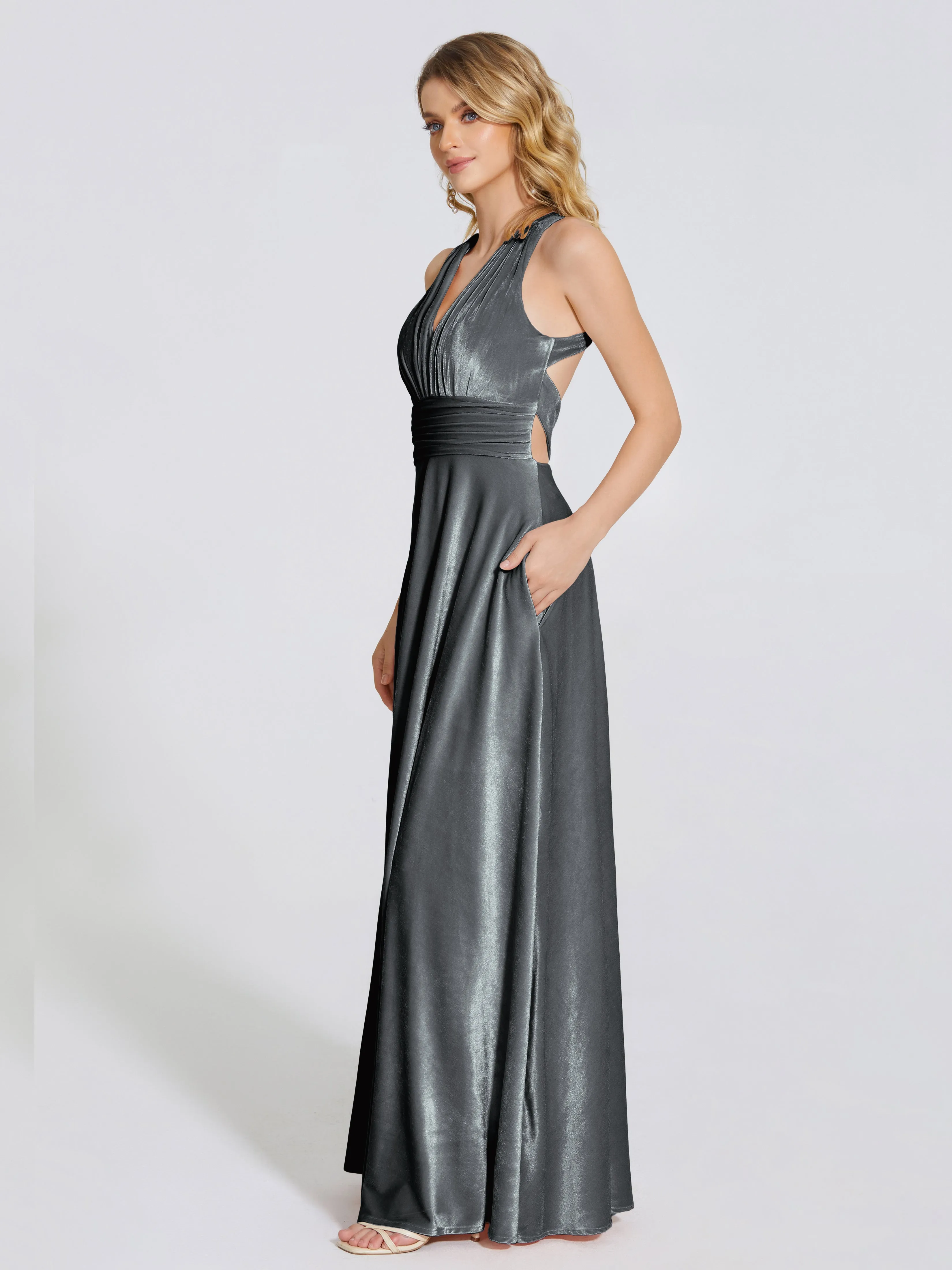 Brooklynn Gorgeous V-neck Velvet Bridesmaid Dresses
