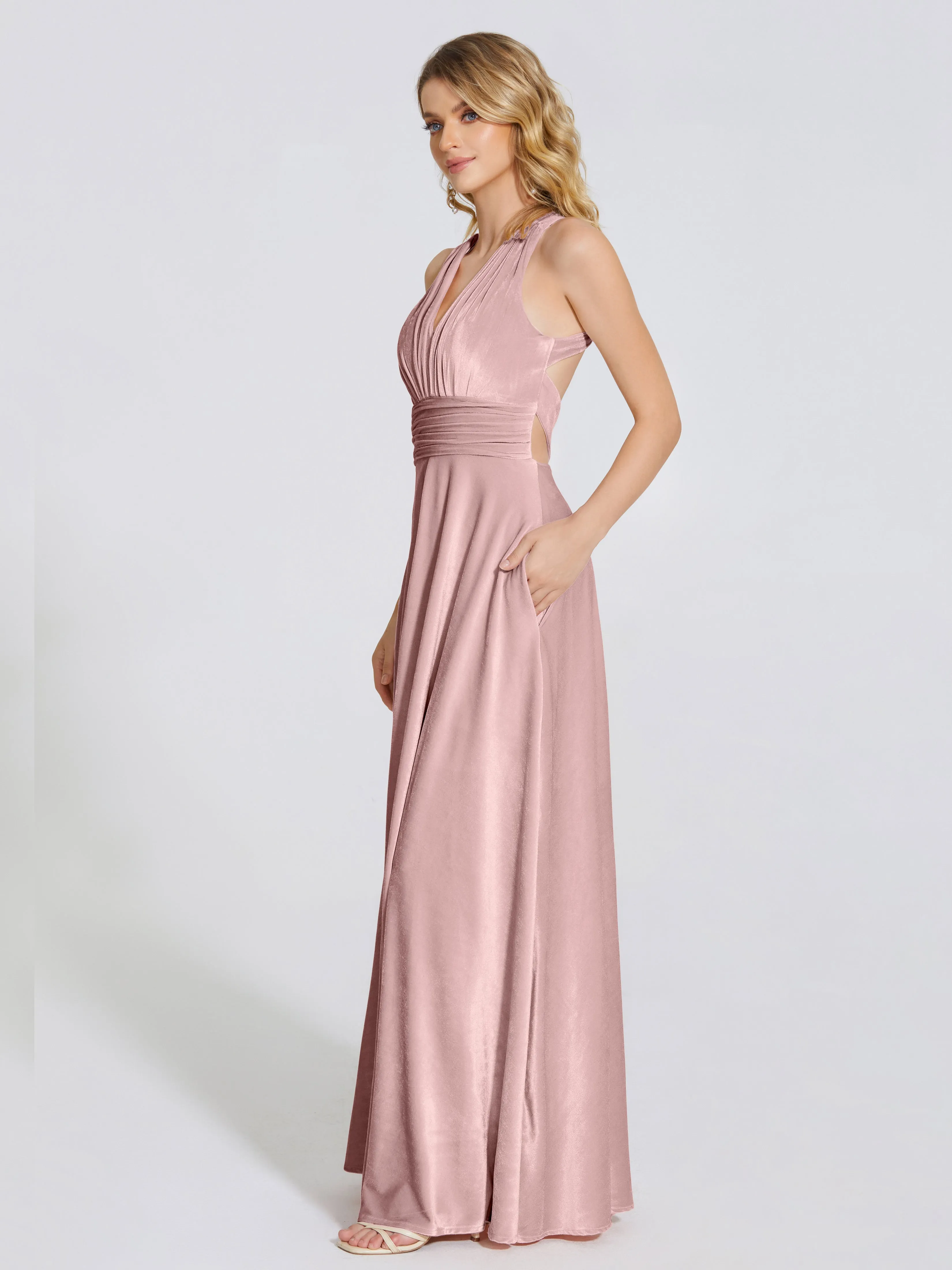 Brooklynn Gorgeous V-neck Velvet Bridesmaid Dresses