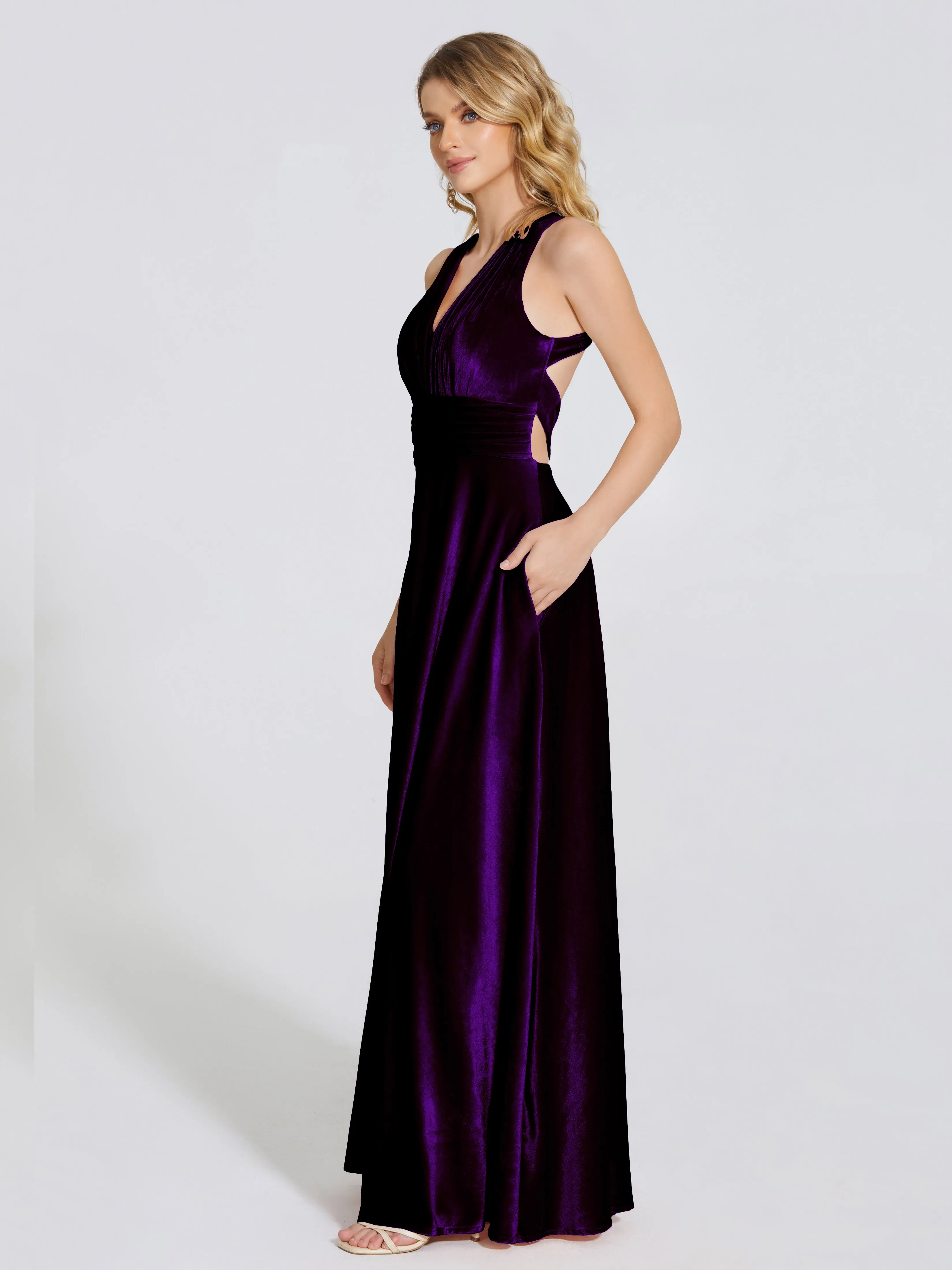 Brooklynn Gorgeous V-neck Velvet Bridesmaid Dresses