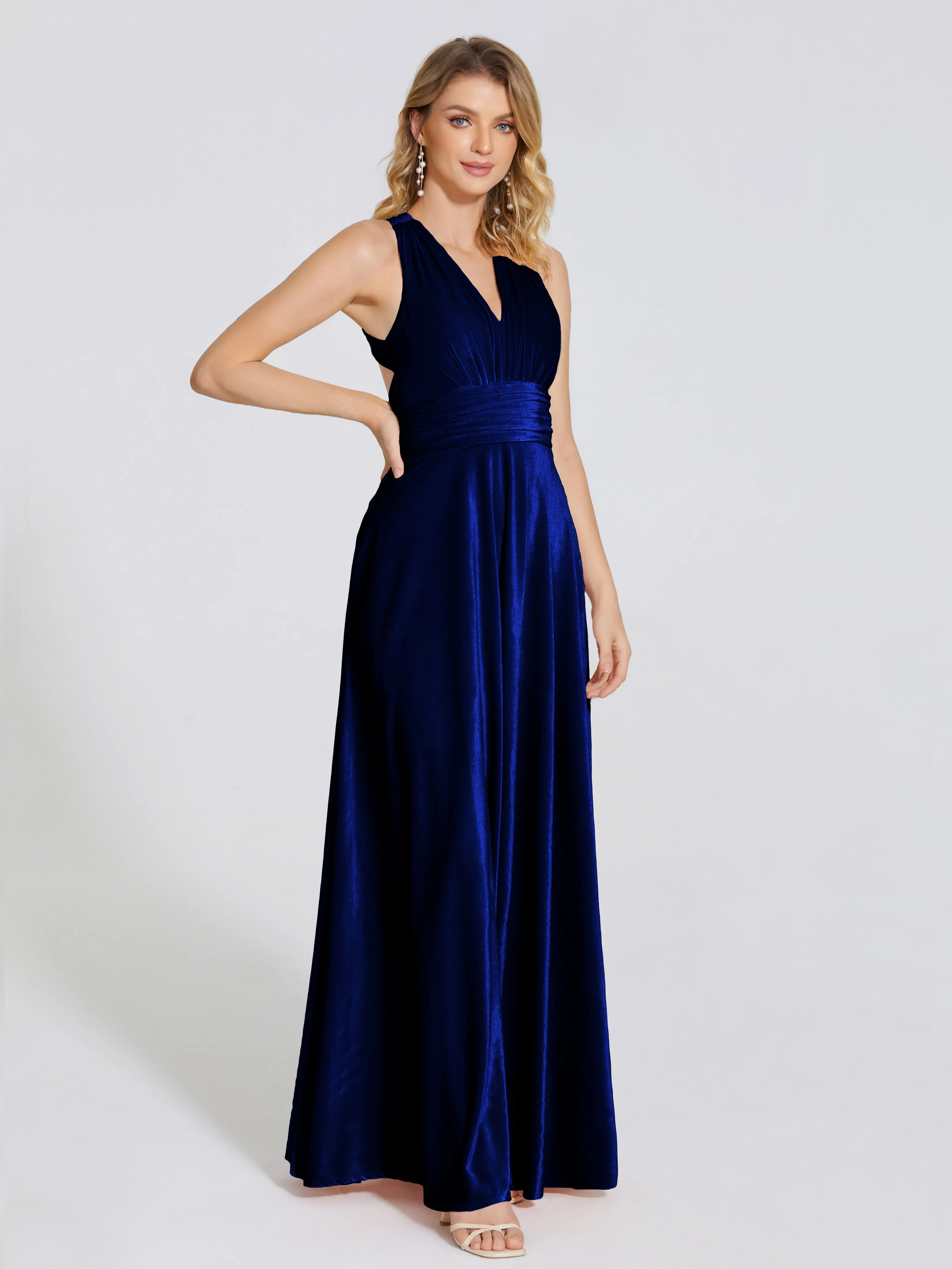 Brooklynn Gorgeous V-neck Velvet Bridesmaid Dresses