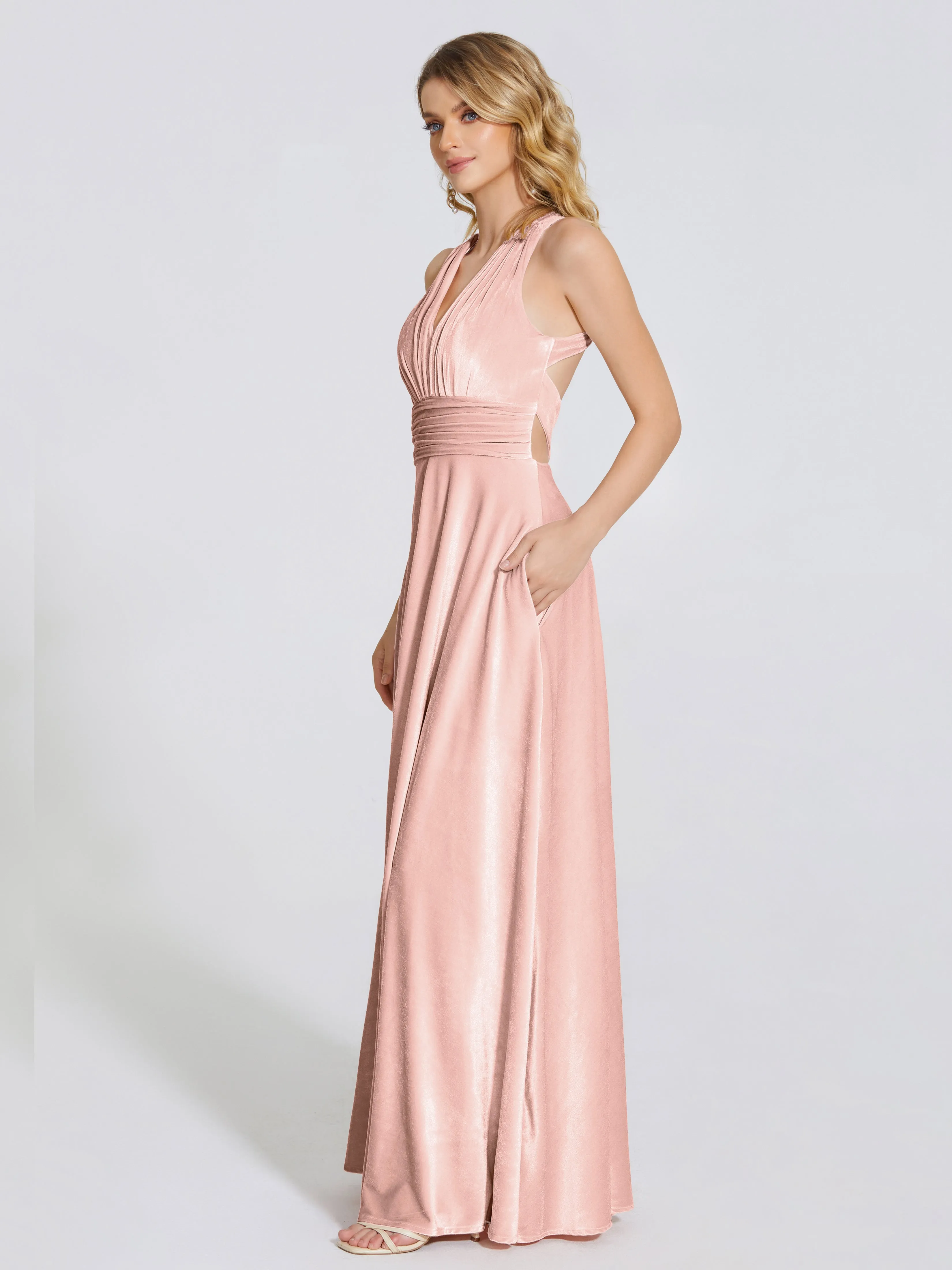 Brooklynn Gorgeous V-neck Velvet Bridesmaid Dresses