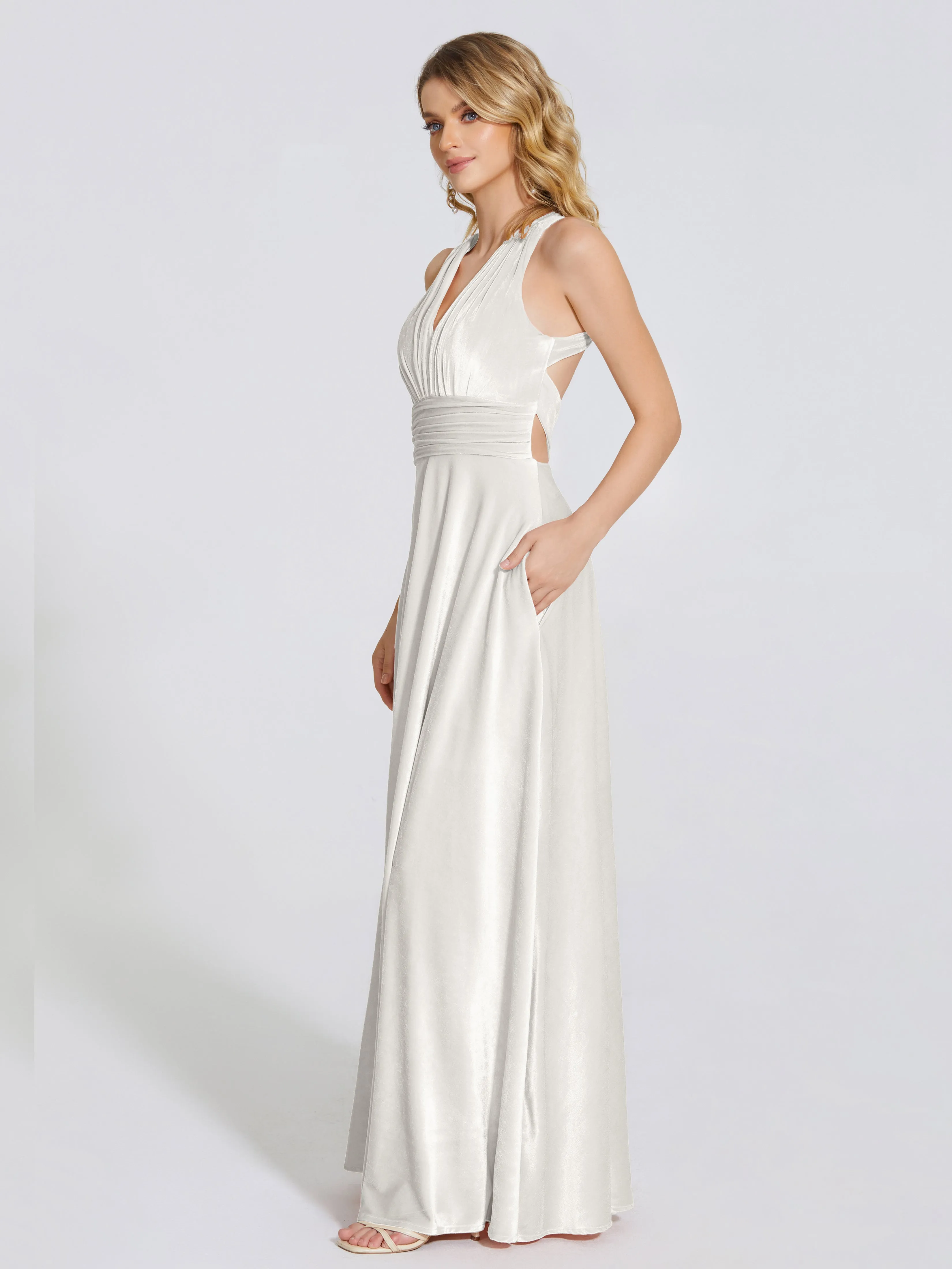 Brooklynn Gorgeous V-neck Velvet Bridesmaid Dresses