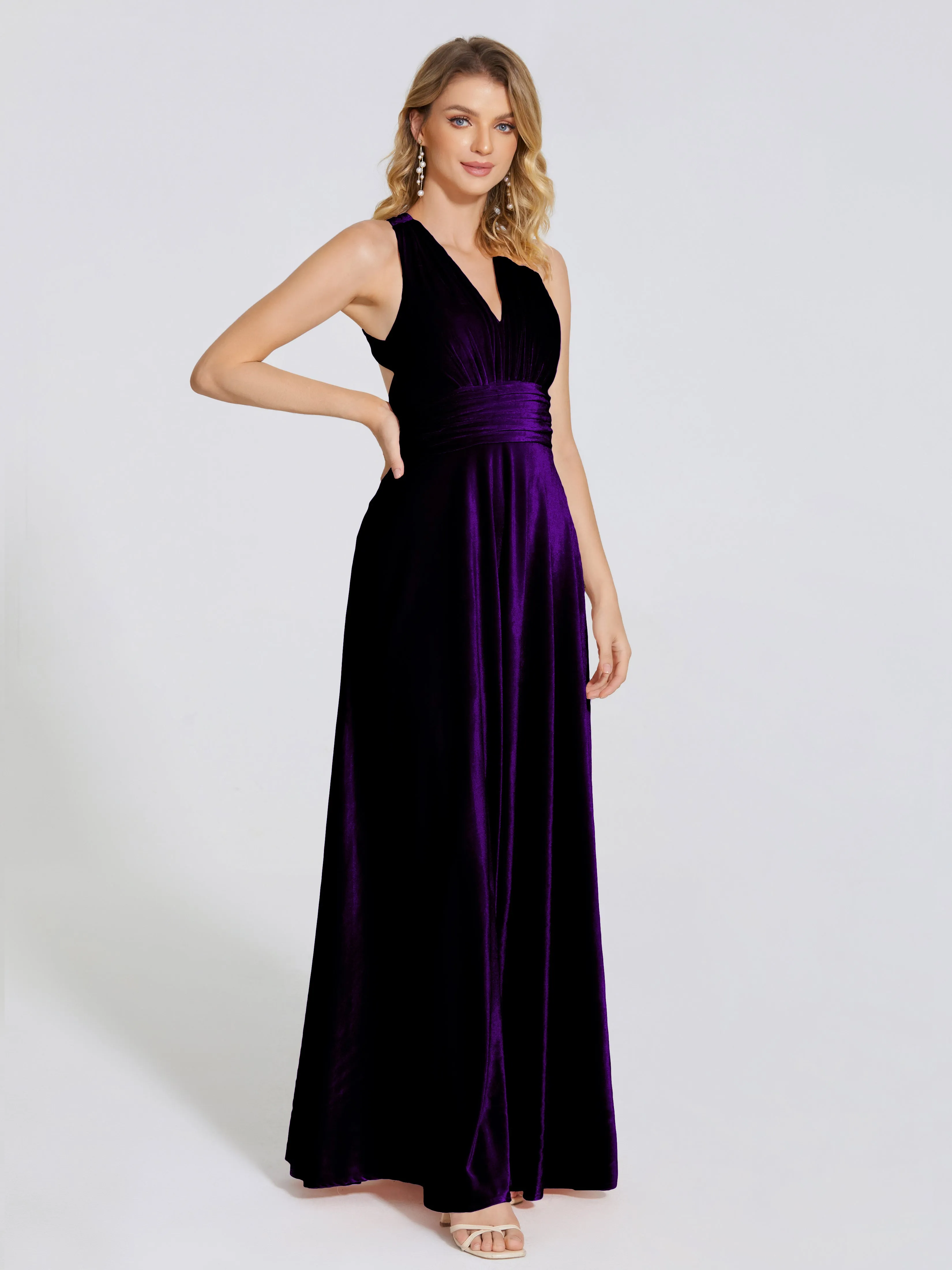 Brooklynn Gorgeous V-neck Velvet Bridesmaid Dresses