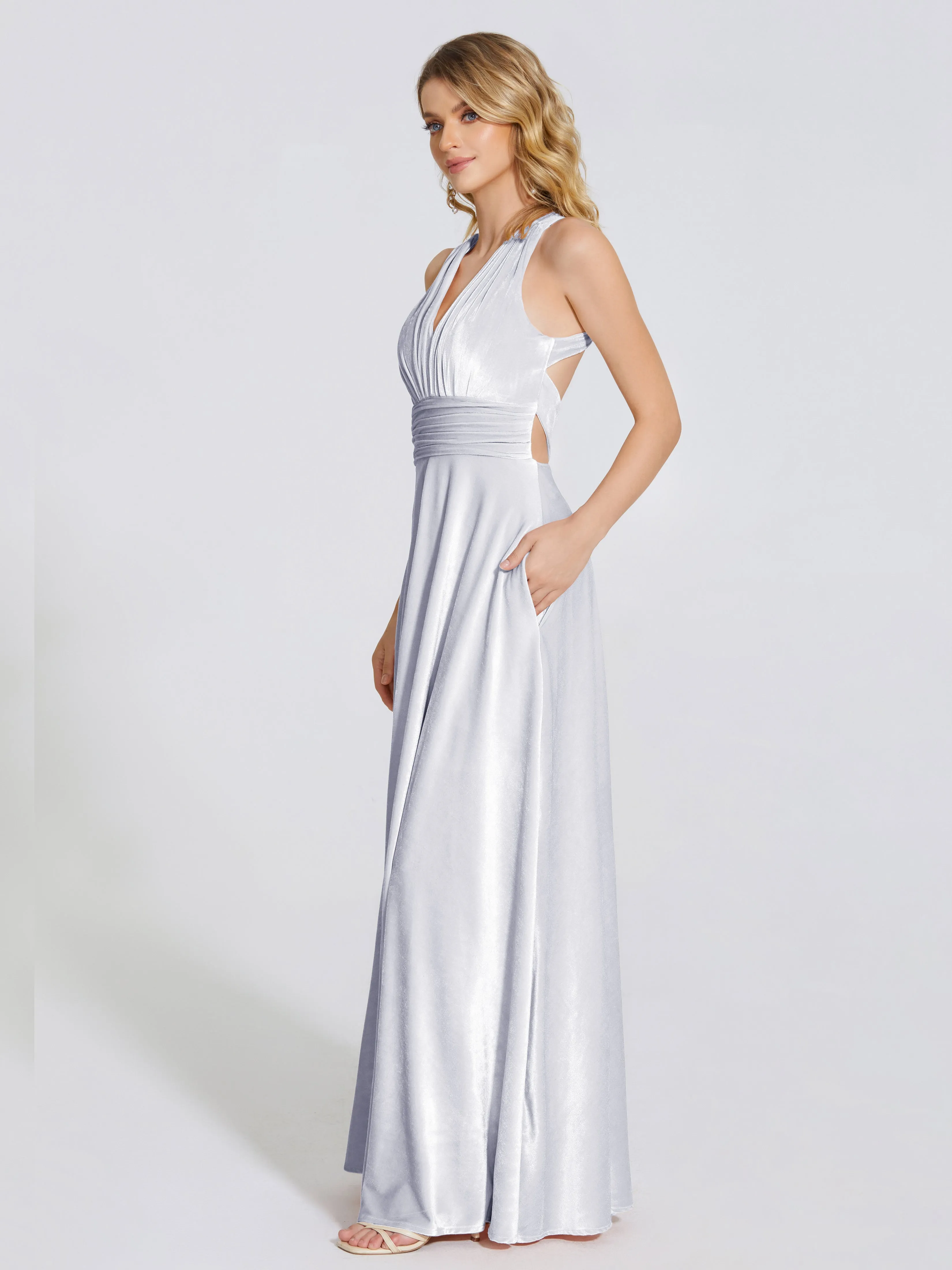 Brooklynn Gorgeous V-neck Velvet Bridesmaid Dresses