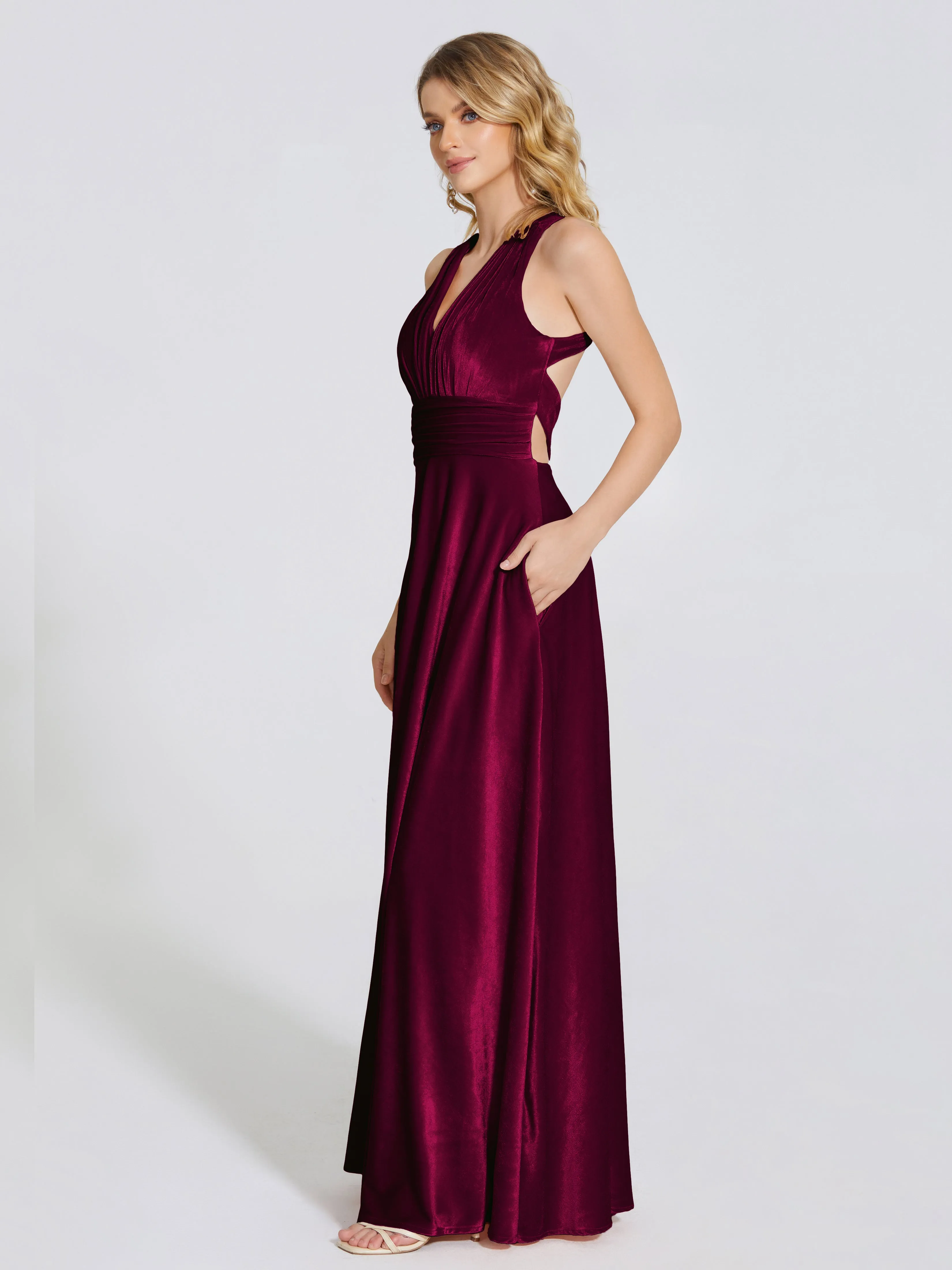 Brooklynn Gorgeous V-neck Velvet Bridesmaid Dresses