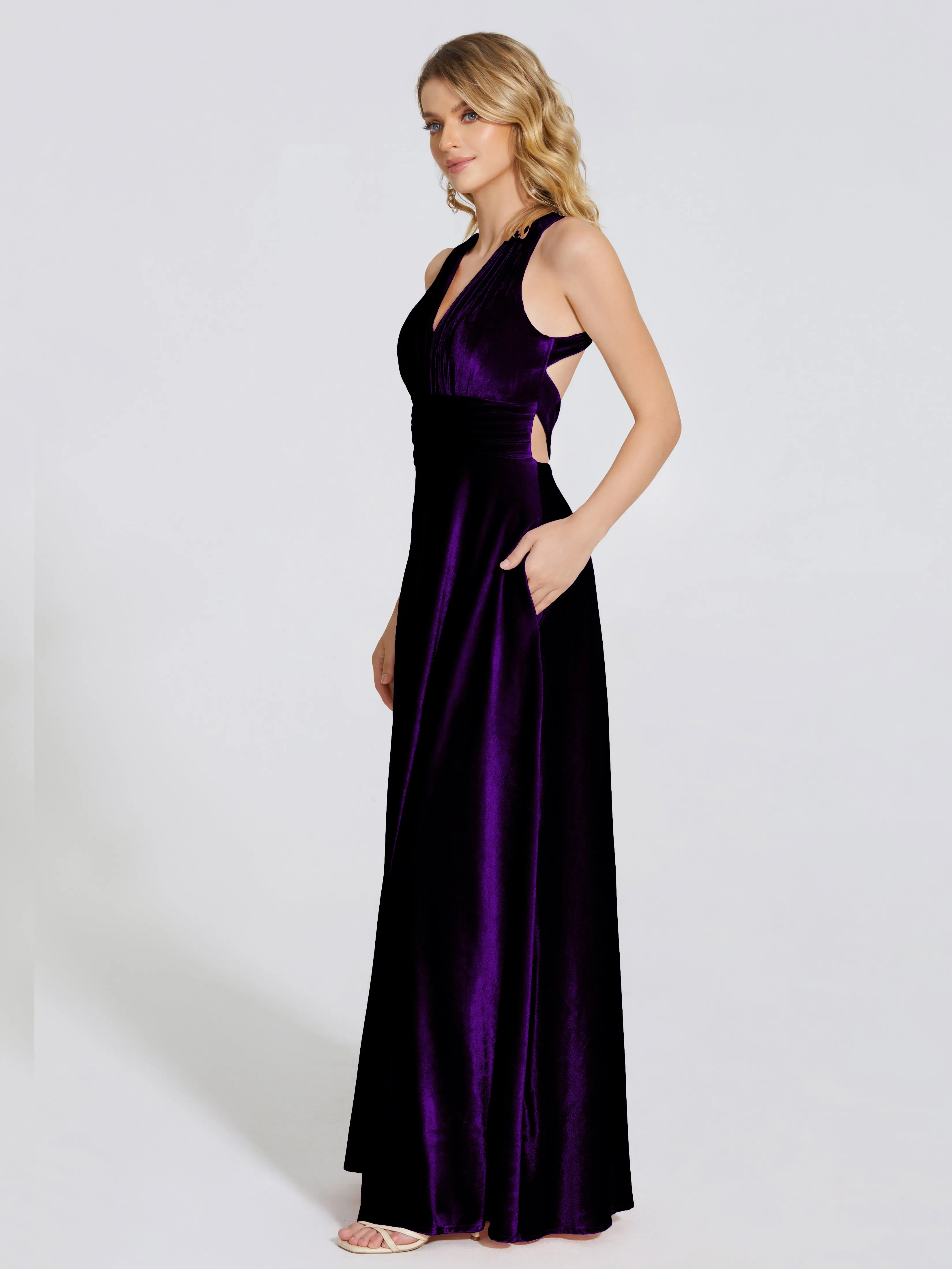 Brooklynn Gorgeous V-neck Velvet Bridesmaid Dresses