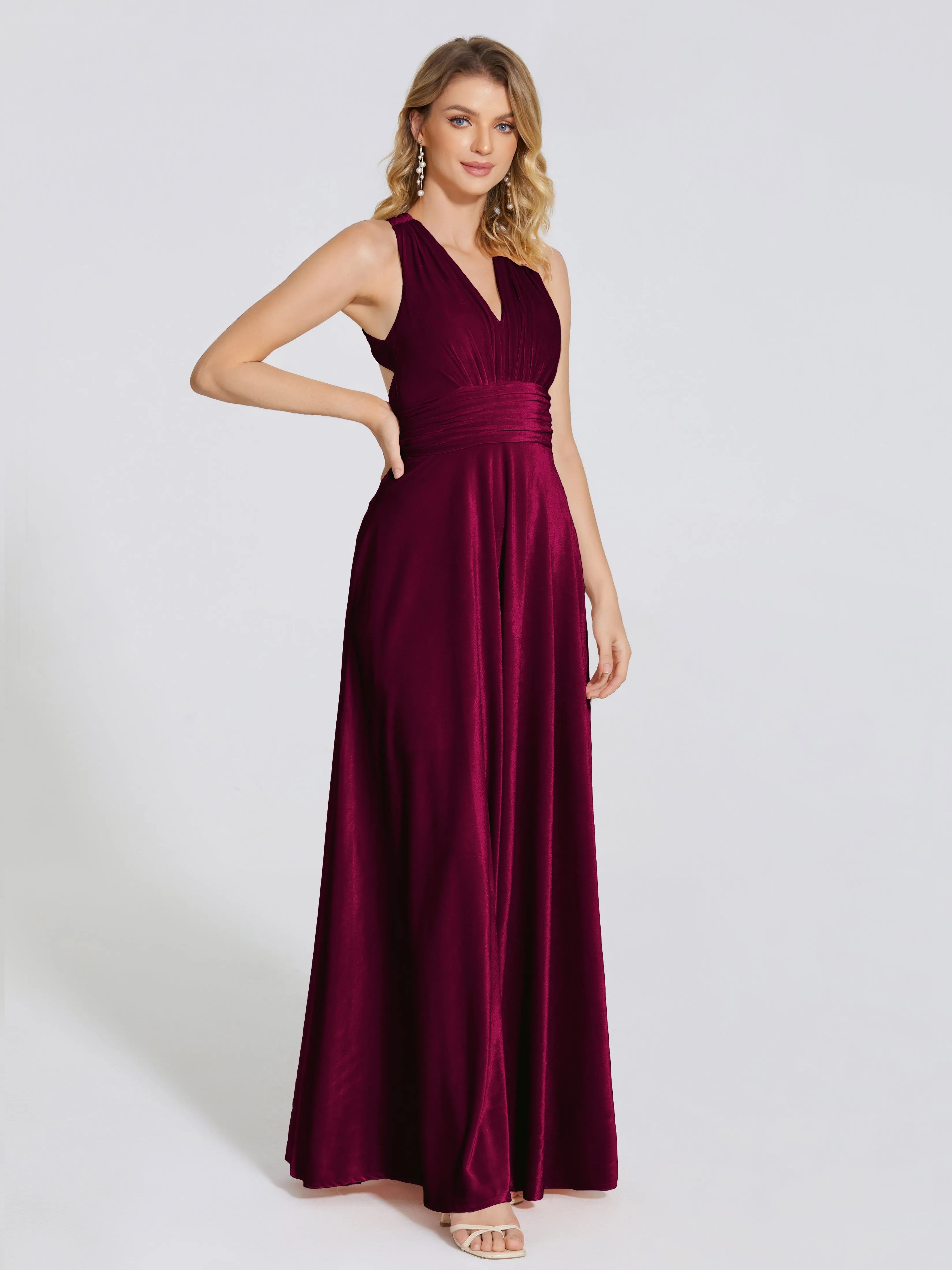 Brooklynn Gorgeous V-neck Velvet Bridesmaid Dresses