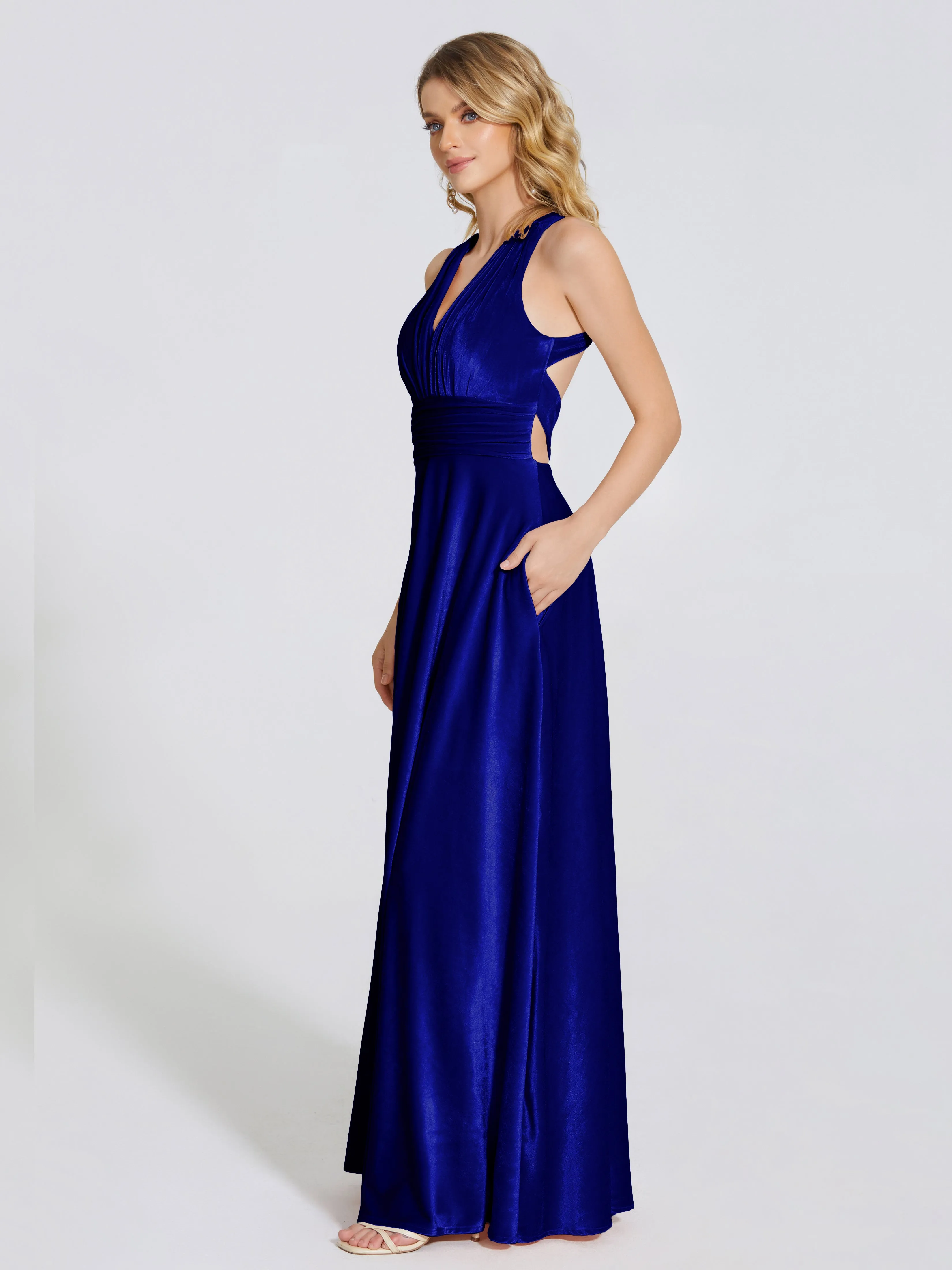 Brooklynn Gorgeous V-neck Velvet Bridesmaid Dresses