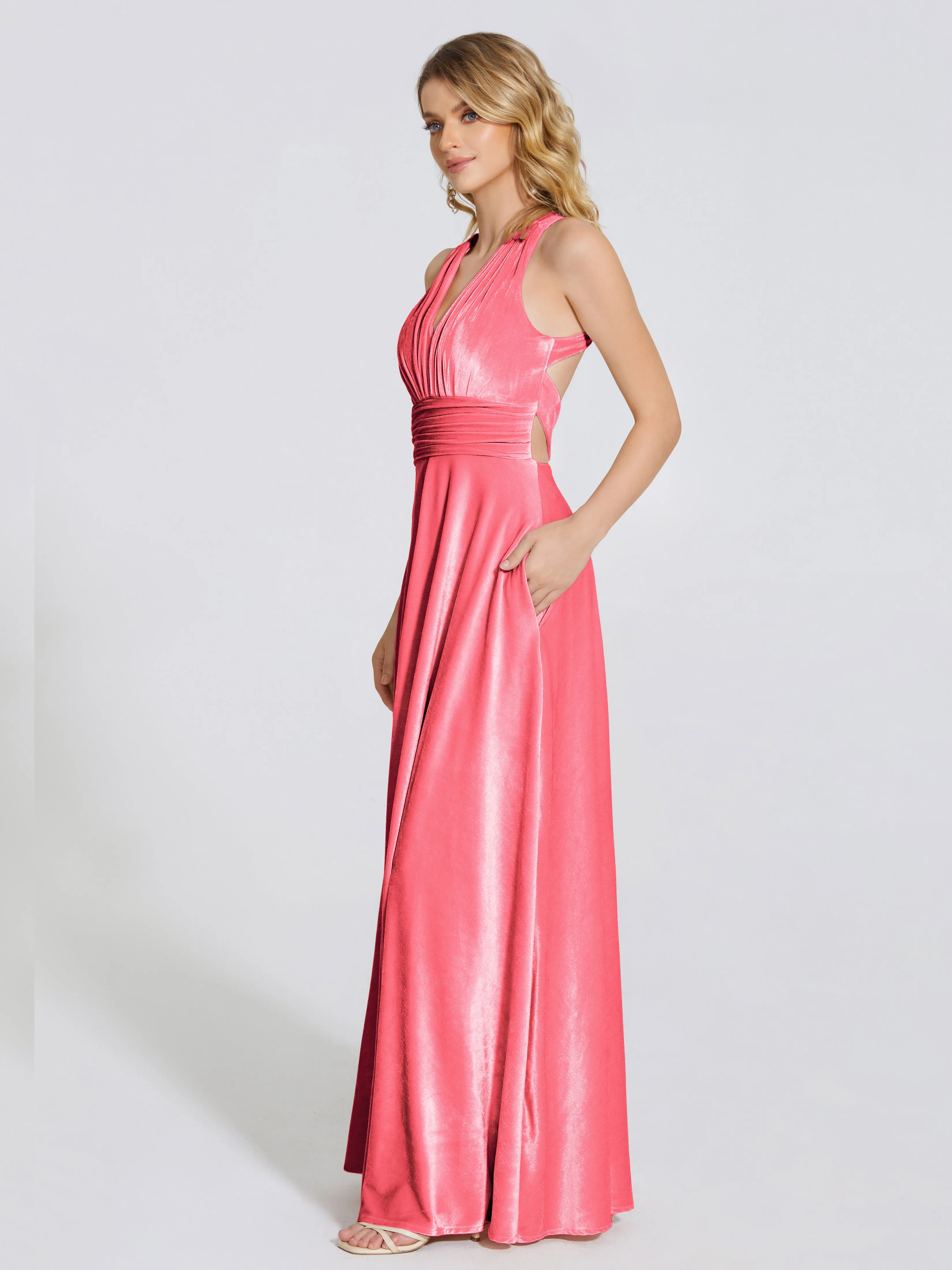 Brooklynn Gorgeous V-neck Velvet Bridesmaid Dresses