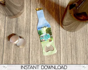 Camping Bottle Opener PNG Sublimation Bar Key Design Download
