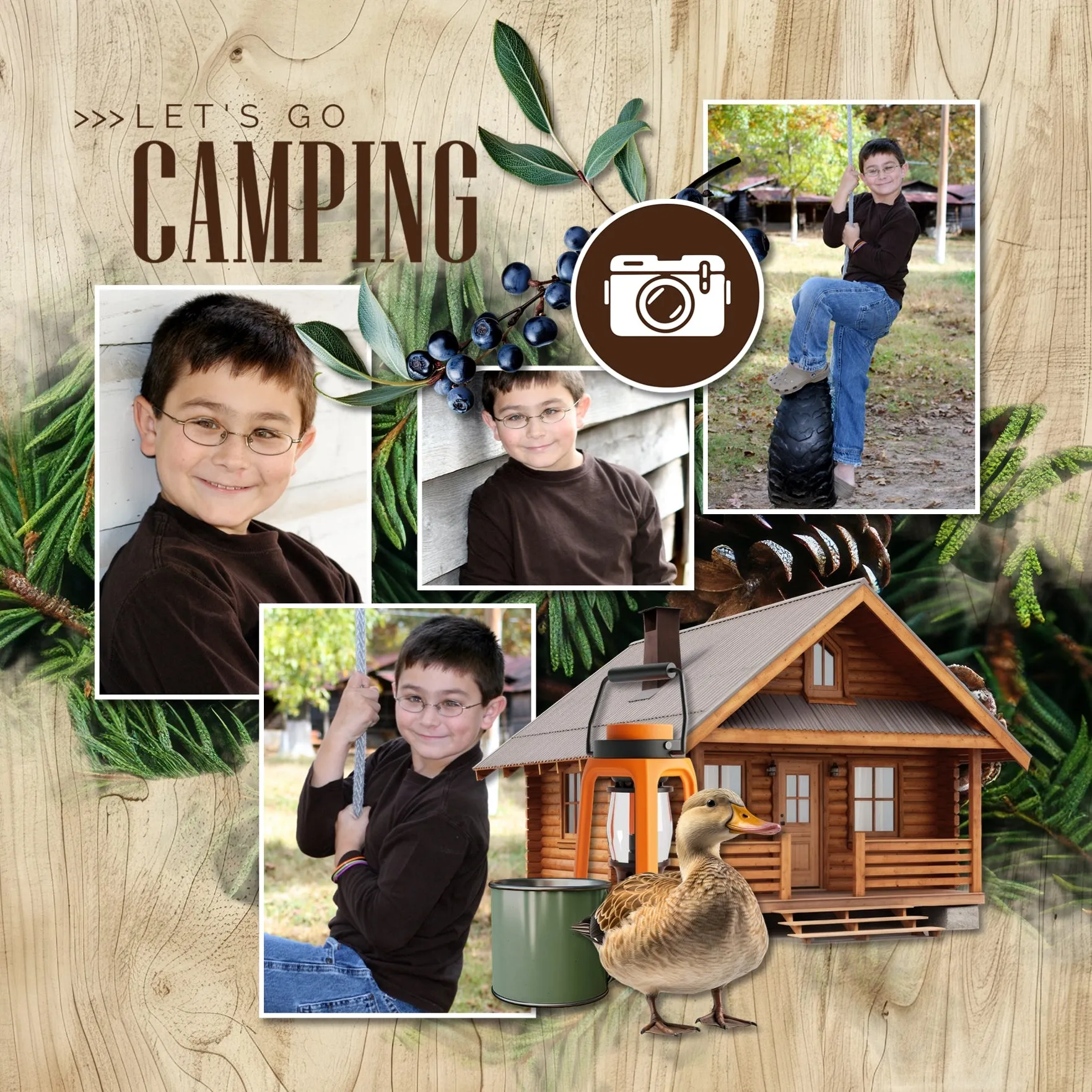 Camping Papers Digital Scrapbook Kit