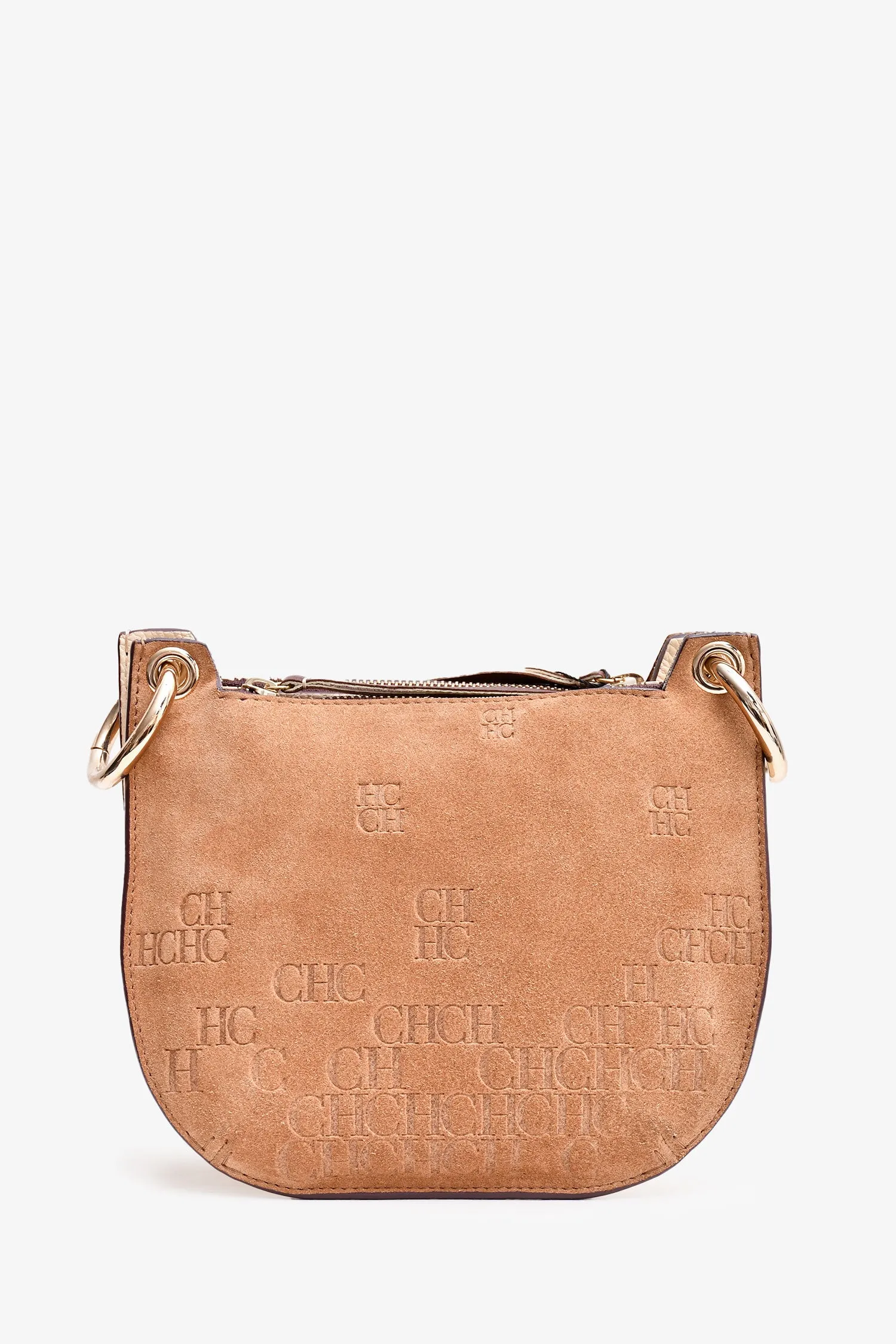 Carolina Herrera Brown Suede/Leather Reversible Crossbody