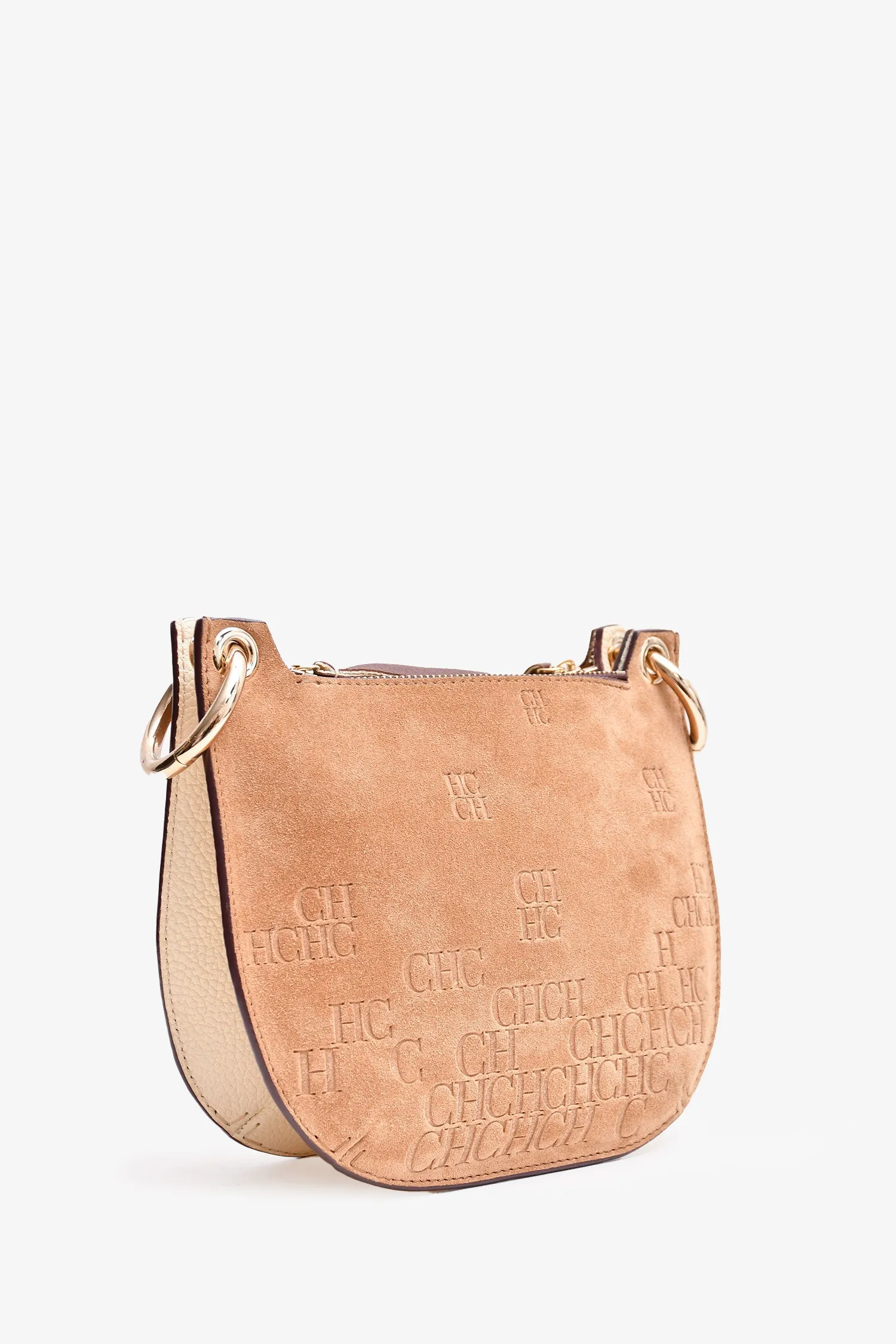 Carolina Herrera Brown Suede/Leather Reversible Crossbody