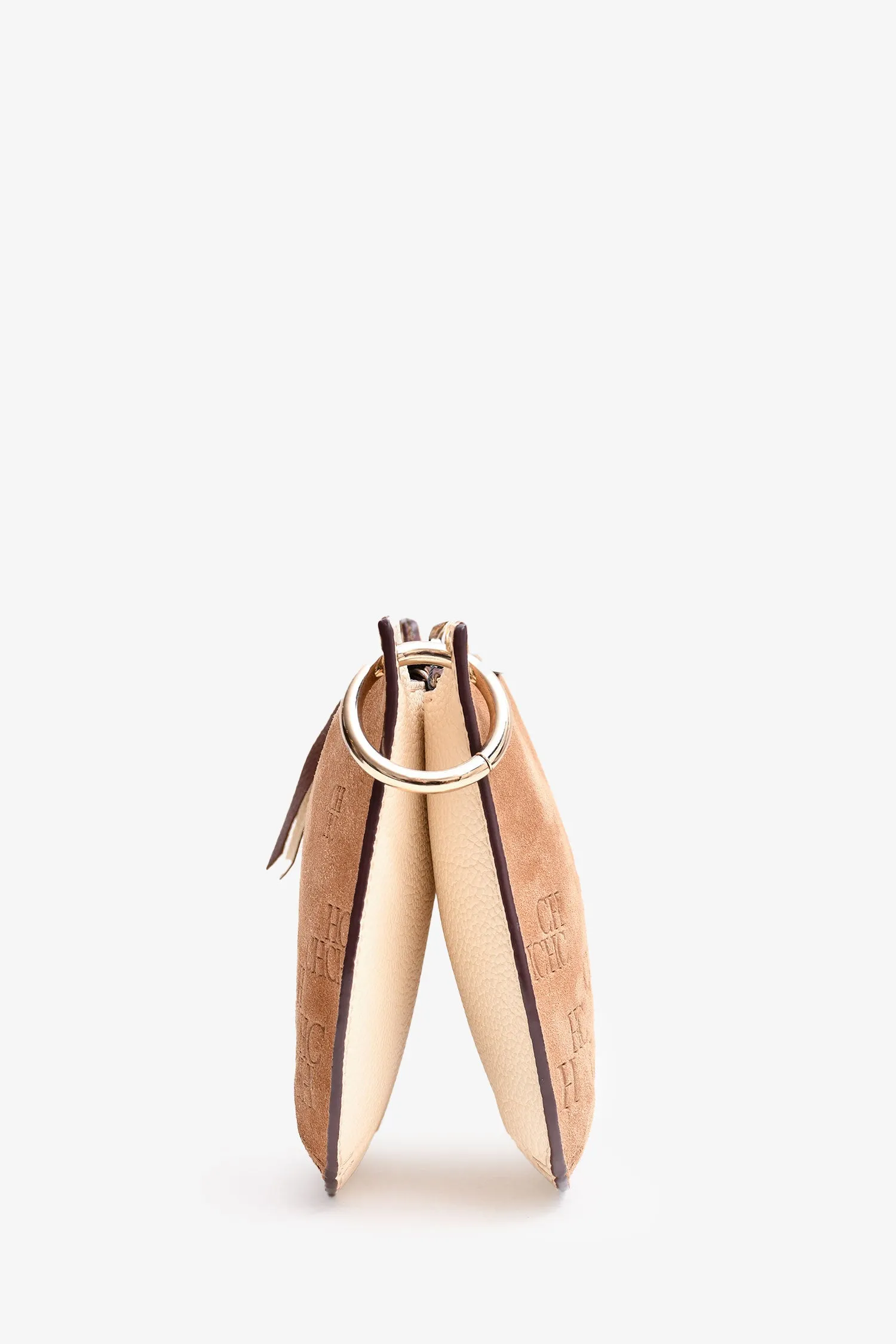 Carolina Herrera Brown Suede/Leather Reversible Crossbody