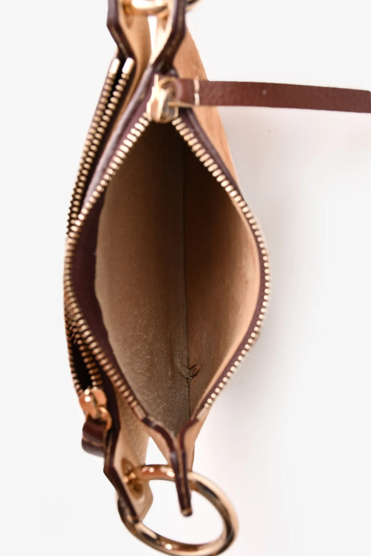 Carolina Herrera Brown Suede/Leather Reversible Crossbody