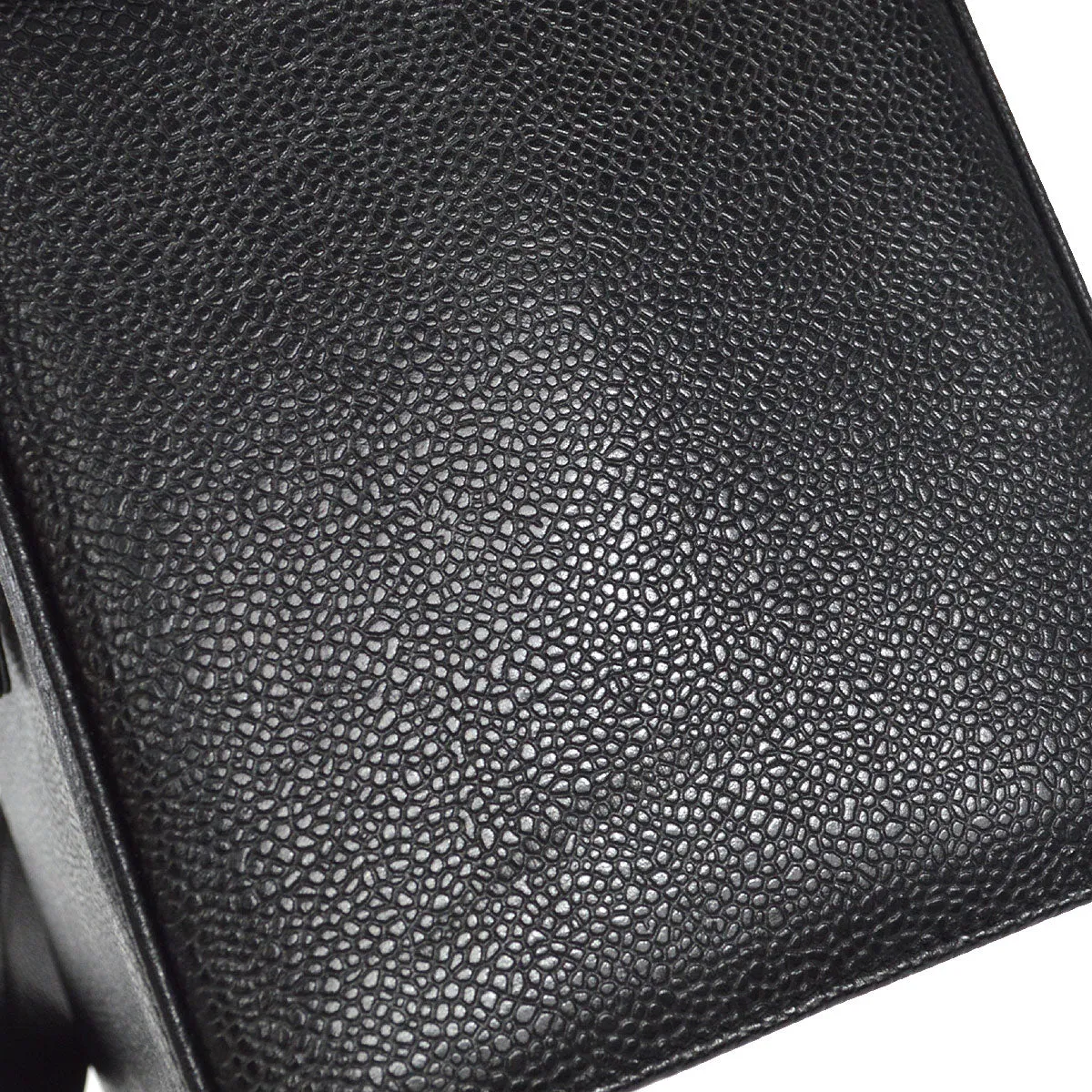 CHANEL 2way Cosmetic Vanity Shoulder Handbag Black Caviar 58150