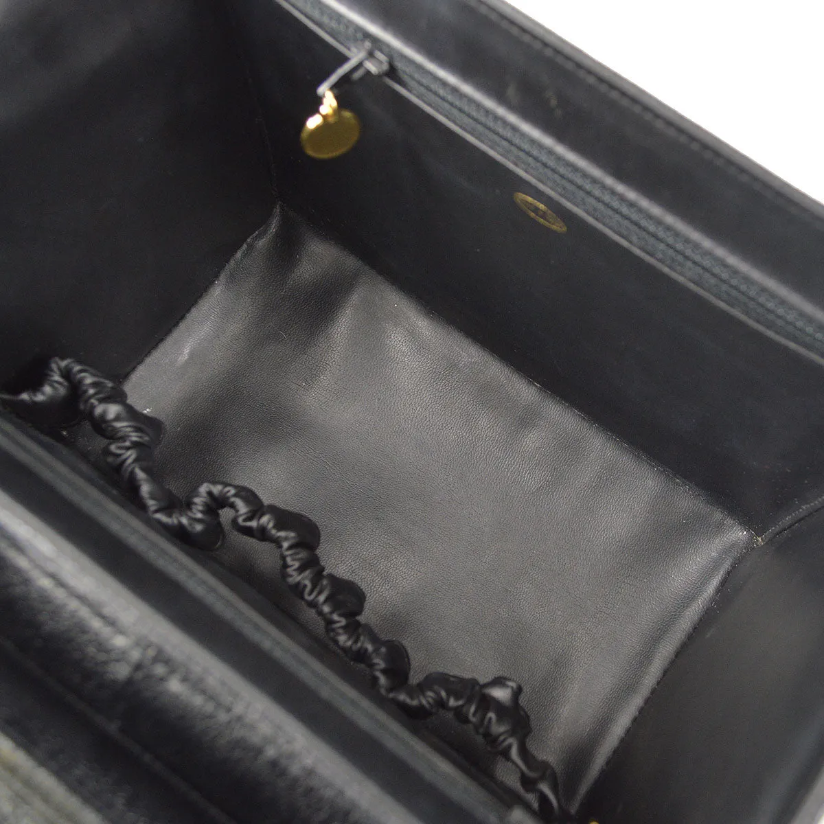 CHANEL 2way Cosmetic Vanity Shoulder Handbag Black Caviar 58150