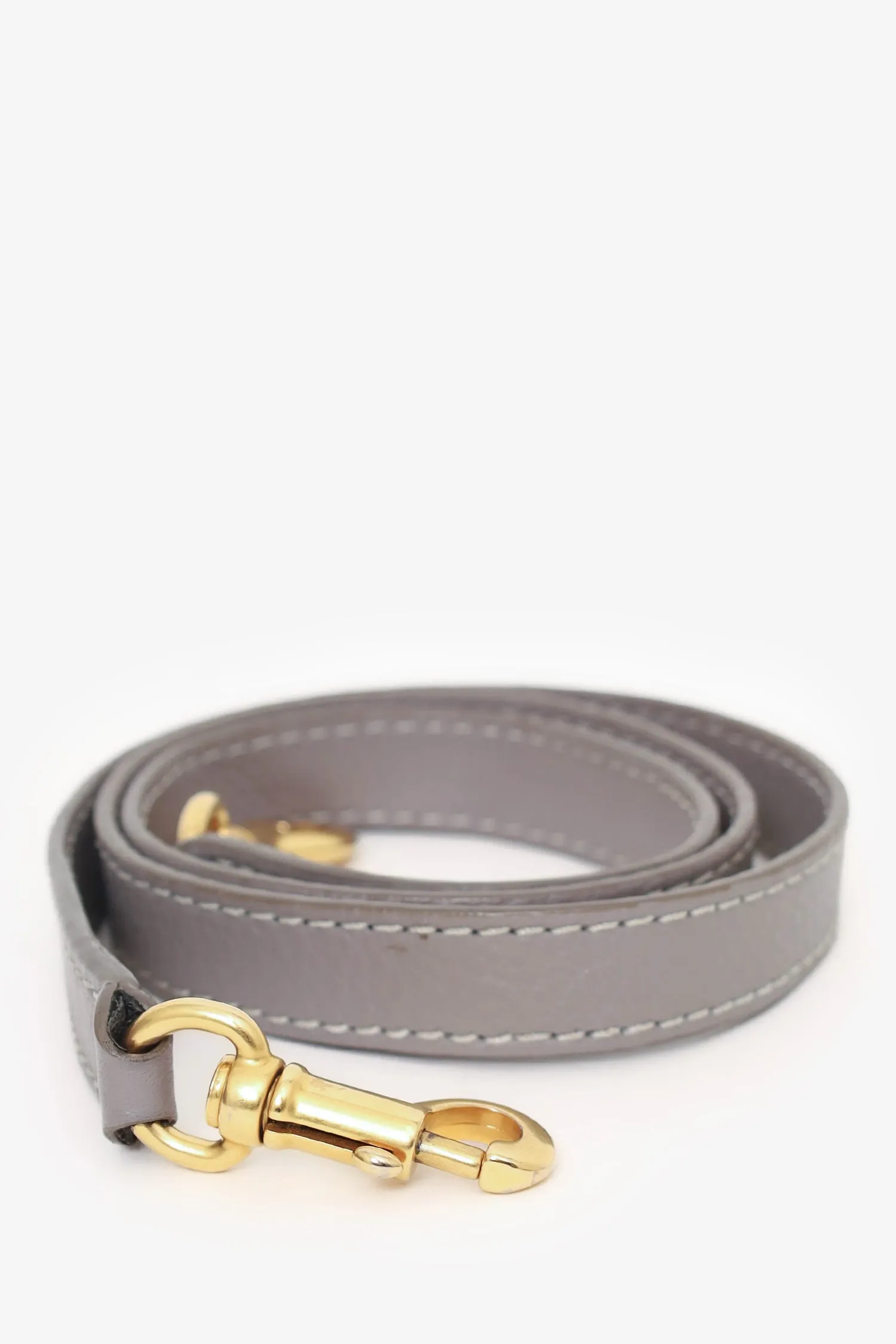 Chloe Grey Leather Marcie Top Handle Bag with Strap with 'IL' Initials