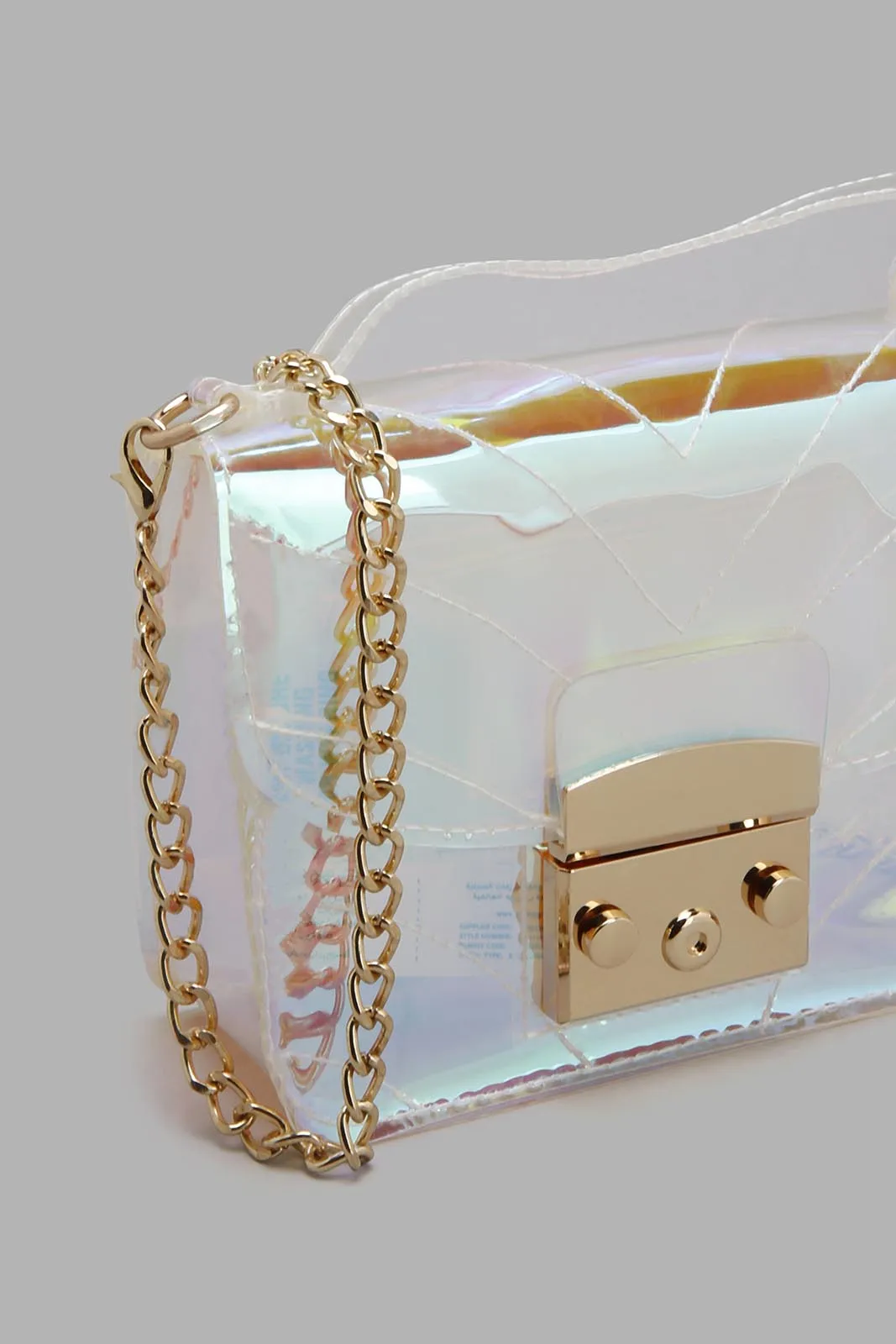 Clear Embellished Cross Body Bag