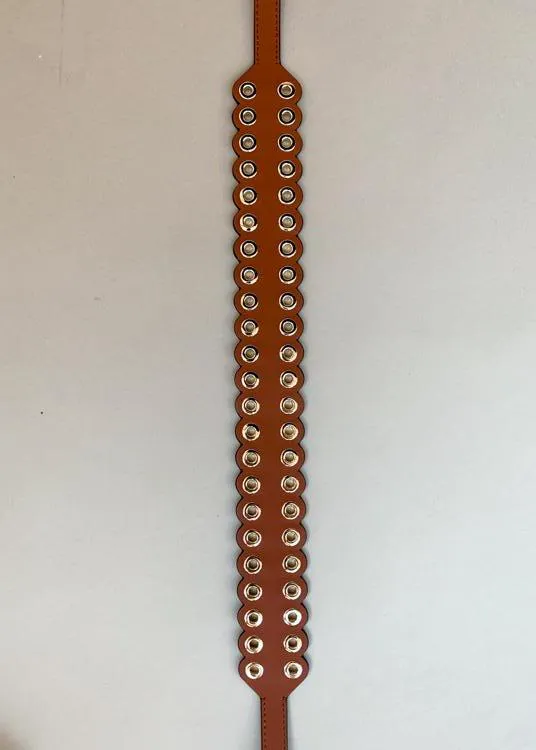 Clearly Saddle Tan Eyelet Bag Strap-***FINAL SALE***